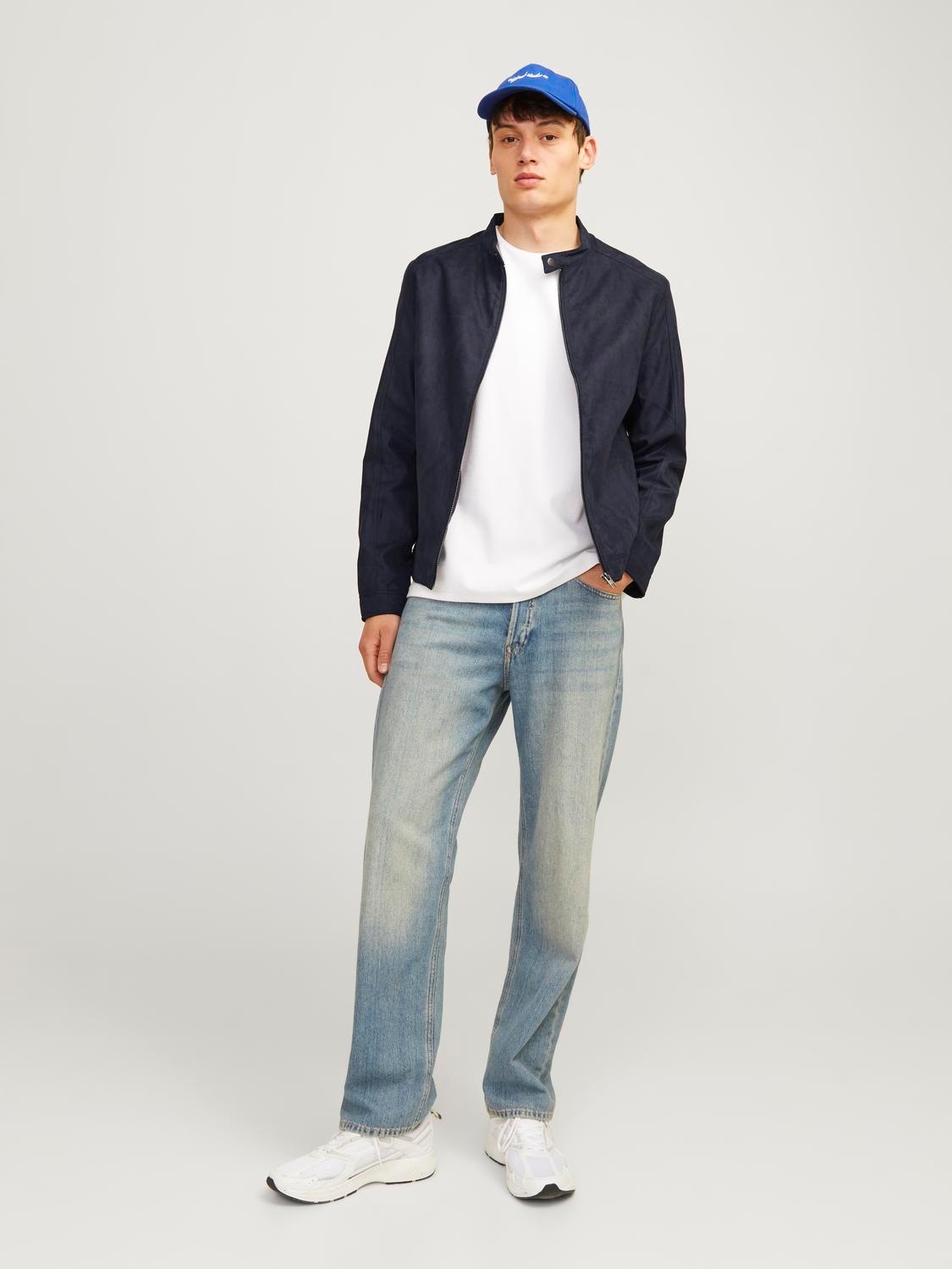 Jack & Jones Lederimitatjacke »JJEDYLAN CLEAN JACKET NOOS«, ohne Kapuze, mit Bandkargen