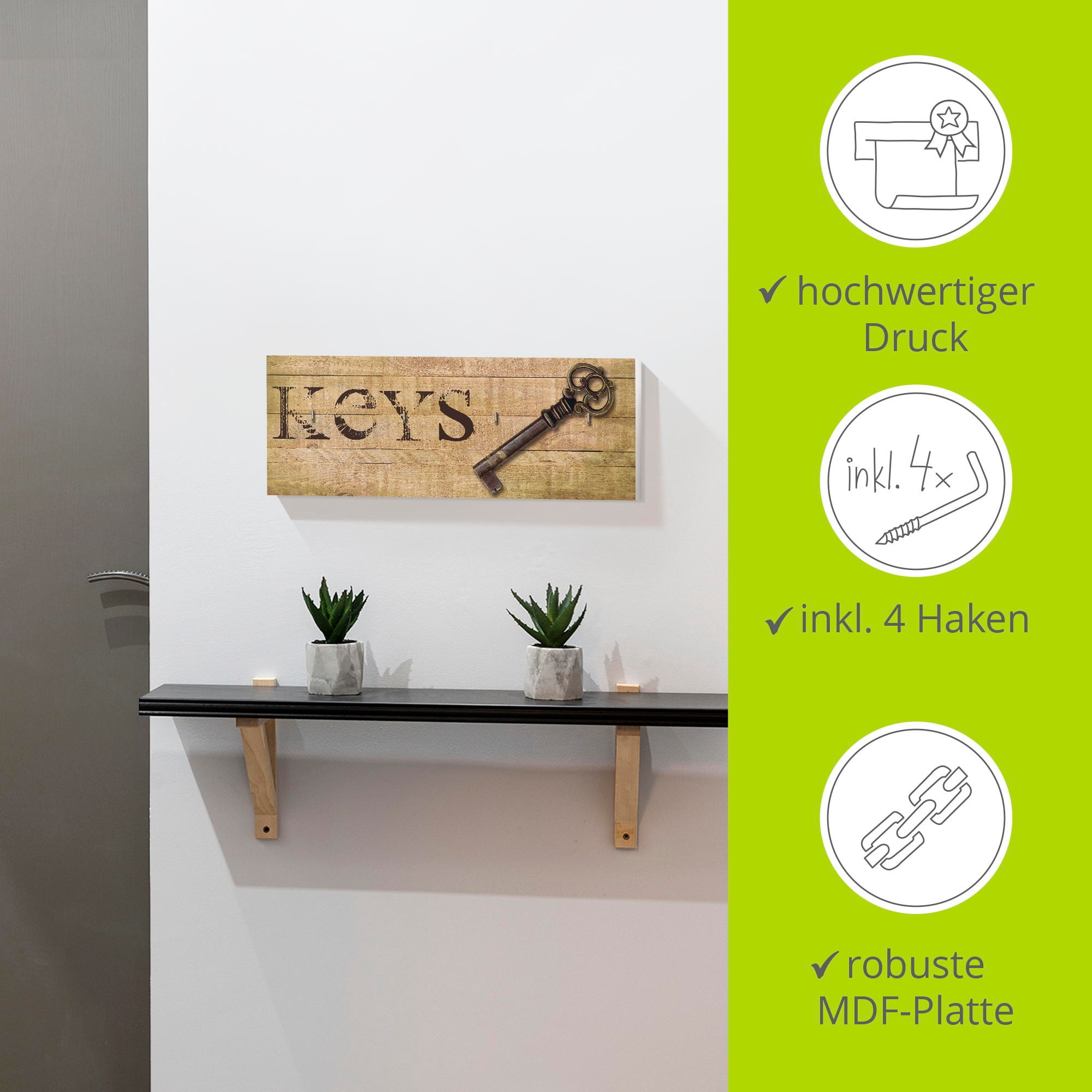 Artland Hakenleiste »Schlüssel«, MDF