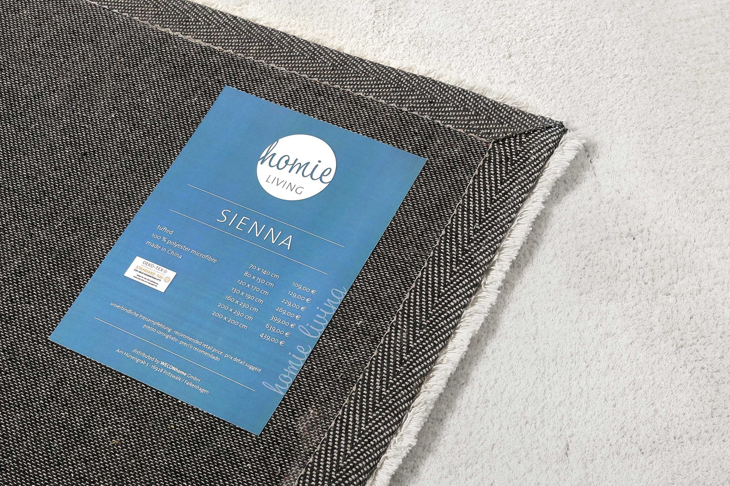 Homie Living Teppich »Sienna«, rechteckig, 20 mm Höhe, Hochflor, Microfaser, uni, weich & kuschelig, Wohnzimmer, Schlafzimmer