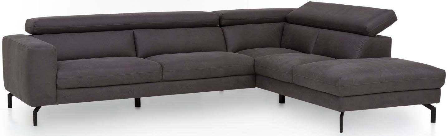 Places of Style Ecksofa »Olanta, L-Form«, mit verstellbaren Kopfstützen