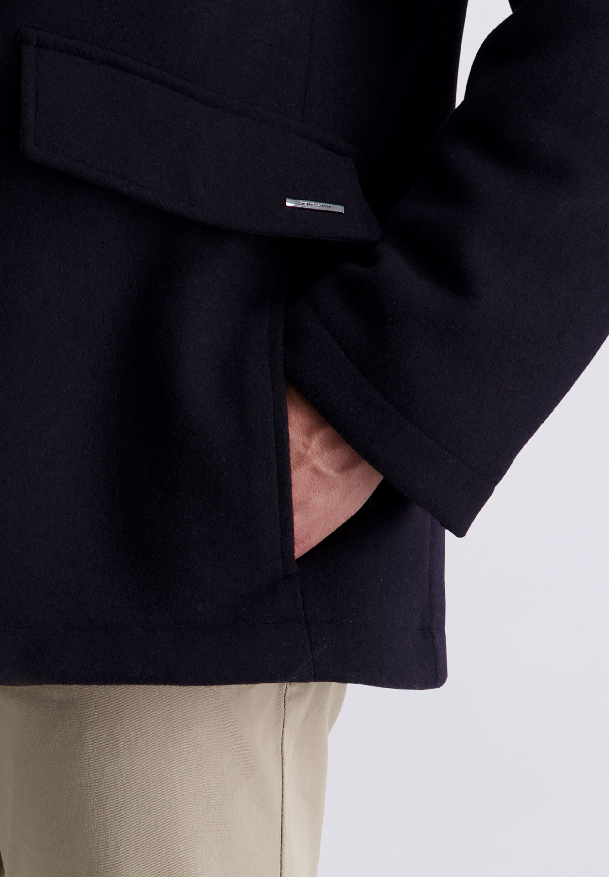 Pierre Cardin Doppeljacke »Pierre Cardin Jacke« ohne Kapuze mit Materialmix