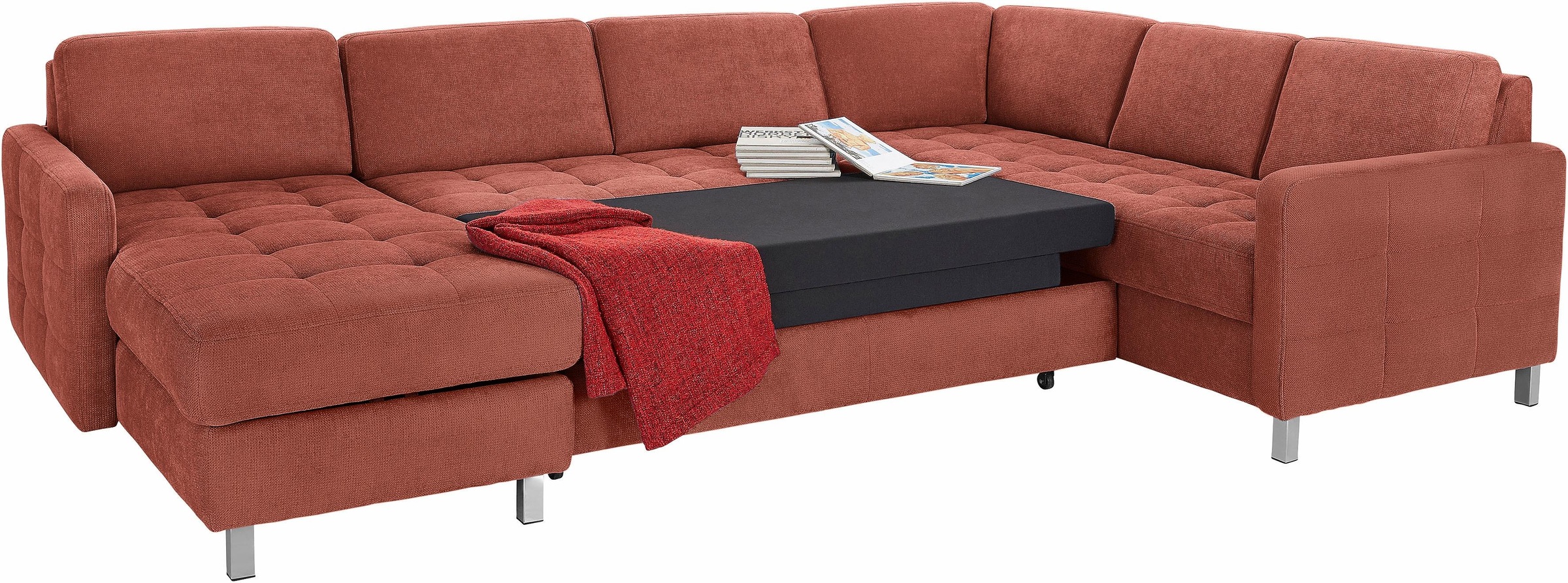 sit&more Wohnlandschaft Pablo U-Form, wahlweise mit Bettfunktion und Bettkasten