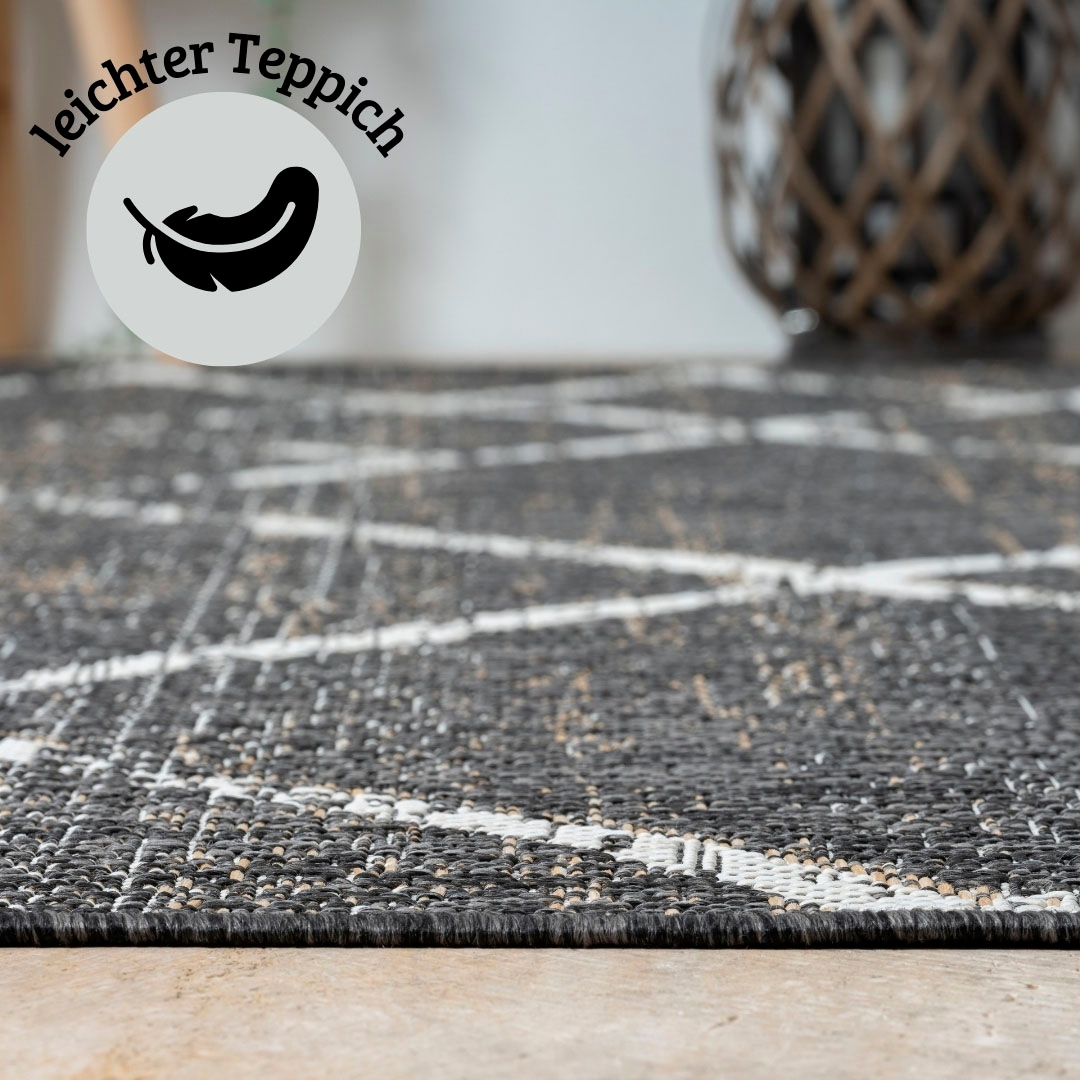 OTTO home Teppich »Sorren, LAGERRÄUMUNG!« rechteckig 8 mm Höhe Rauten Muster, In- und Outdoor geeignet, Terrasse & Balkon