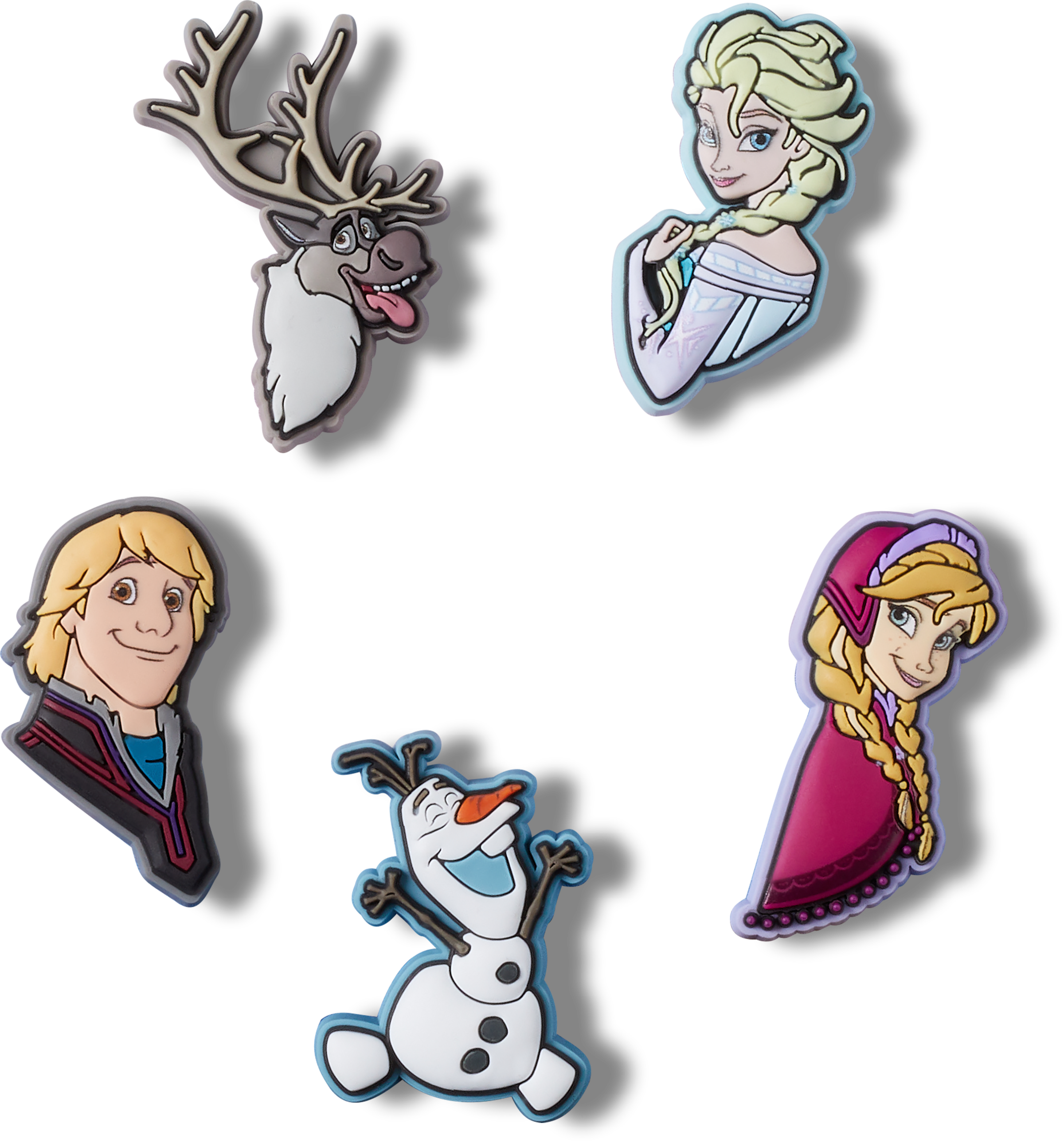 Crocs Schuhanstecker »Jibbitz™ Frozen Character« Set, Kein Spielzeug. Nicht für Kinder unter 3 Jahren geeignet, 5 Frozen Motive zum Anstecken, Charm, Anstecker für Crocs Schuhe