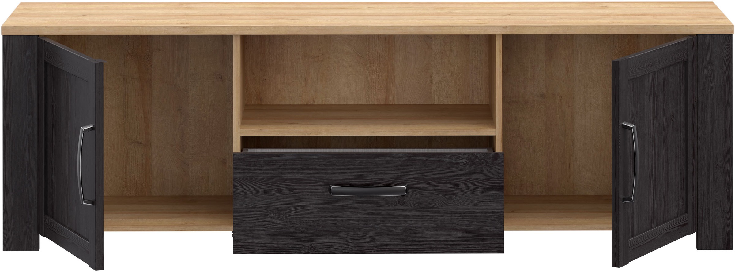 FORTE TV-Board »Bohol TV-Schrank, Stauraum, 2 farbiges Dekor, landhaus« B/H/T 166,1/51,8/42cm, 2 Türen, 1 SK