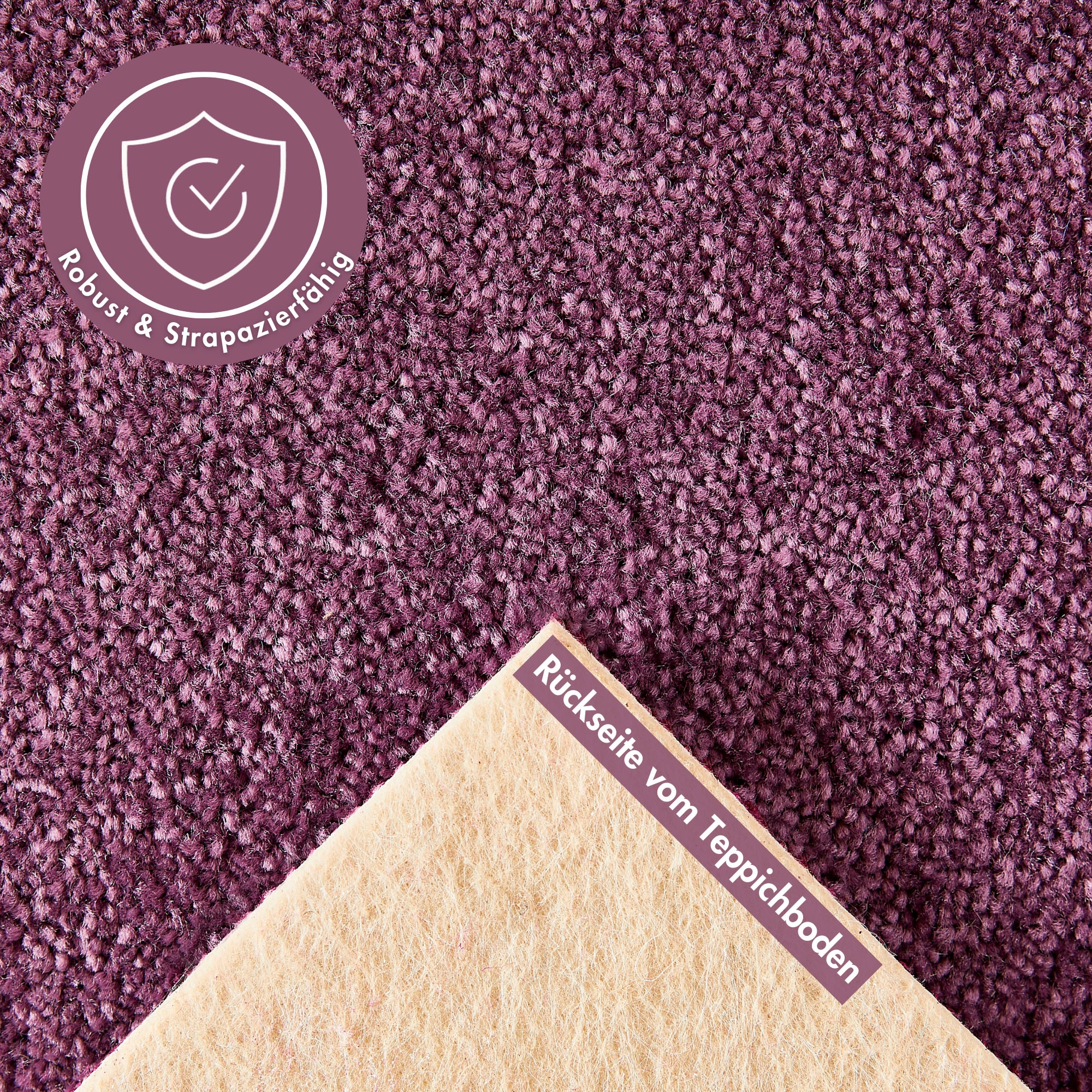 Andiamo Teppichboden »Sophie, Frisee-Velours, Made in Netherlands«, rechteckig, 4,5 mm Höhe, Uni Farben, Breite 400 cm oder 500 cm, strapazierfähig & pflegeleicht