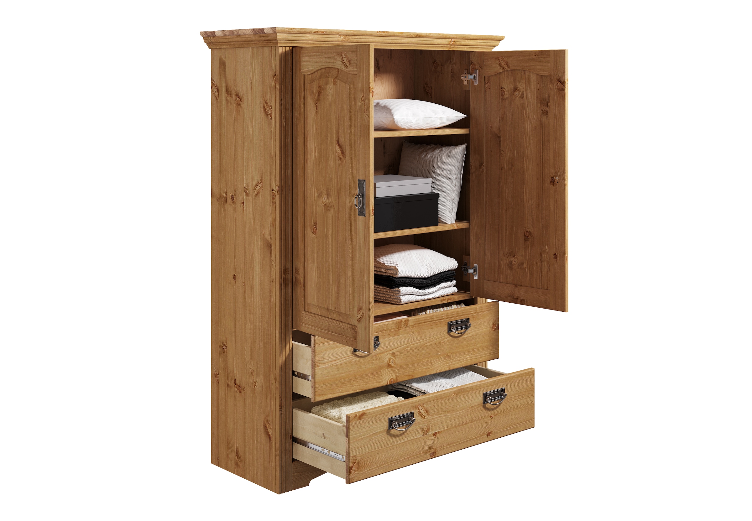 OTTO home Wäscheschrank »Konrad« 2 Breiten: 94/133 cm H/T ca. 132/39 cm,  aus massiver Kiefer, mit viel Stauraum