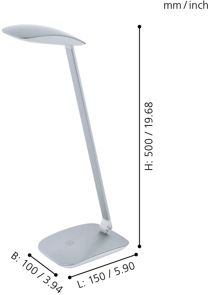 EGLO Tischleuchte »CAJERO«, 1 flammig, Leuchtmittel LED-Board | LED fest integriert, Tischleuchte, L15 x B10 x H50 cm, schwarz, 4,8W inkl.