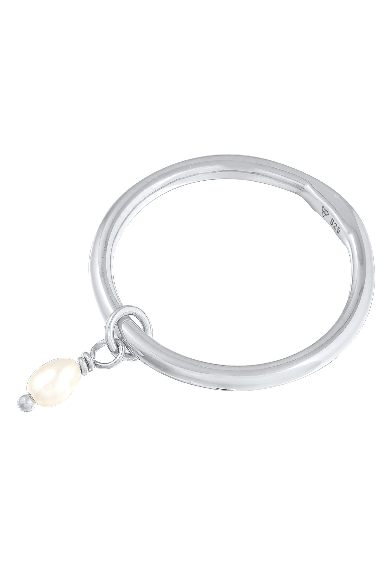 Elli Perlenring »Ring Bandring Stapelring Perle Basic 925 Ring«