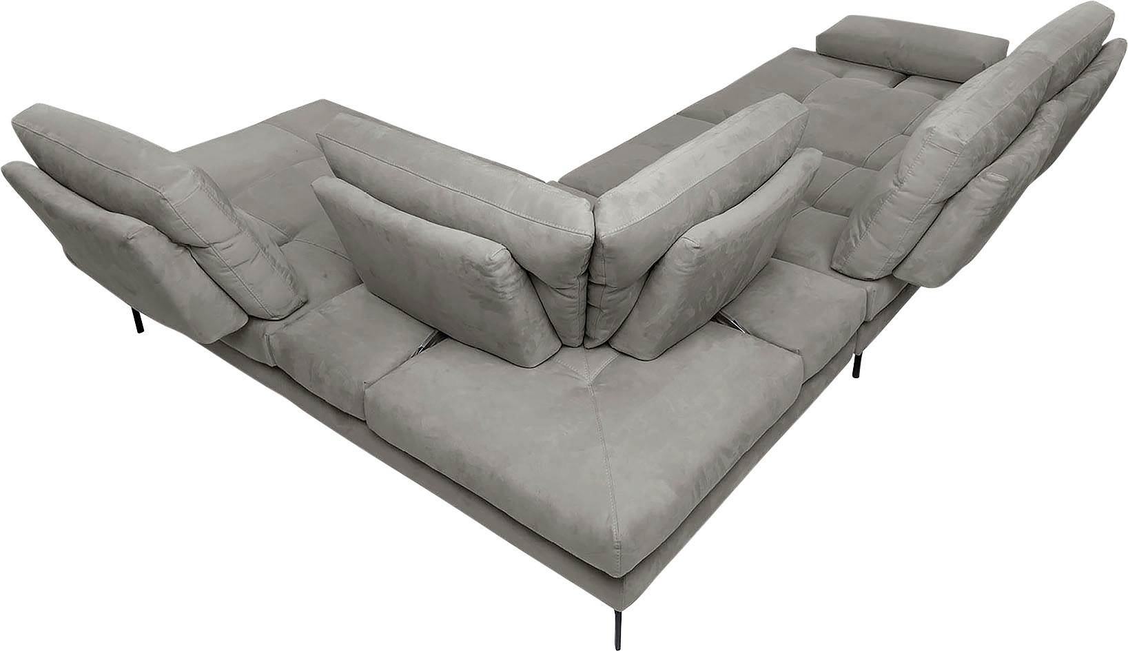 CALIA ITALIA Ecksofa »Toby Wing, L-Form, Designsofa mit sensationellem Sitzkomfort«, Sitztiefenverstellung, funktionale Ecke, Füße in schwarz matt