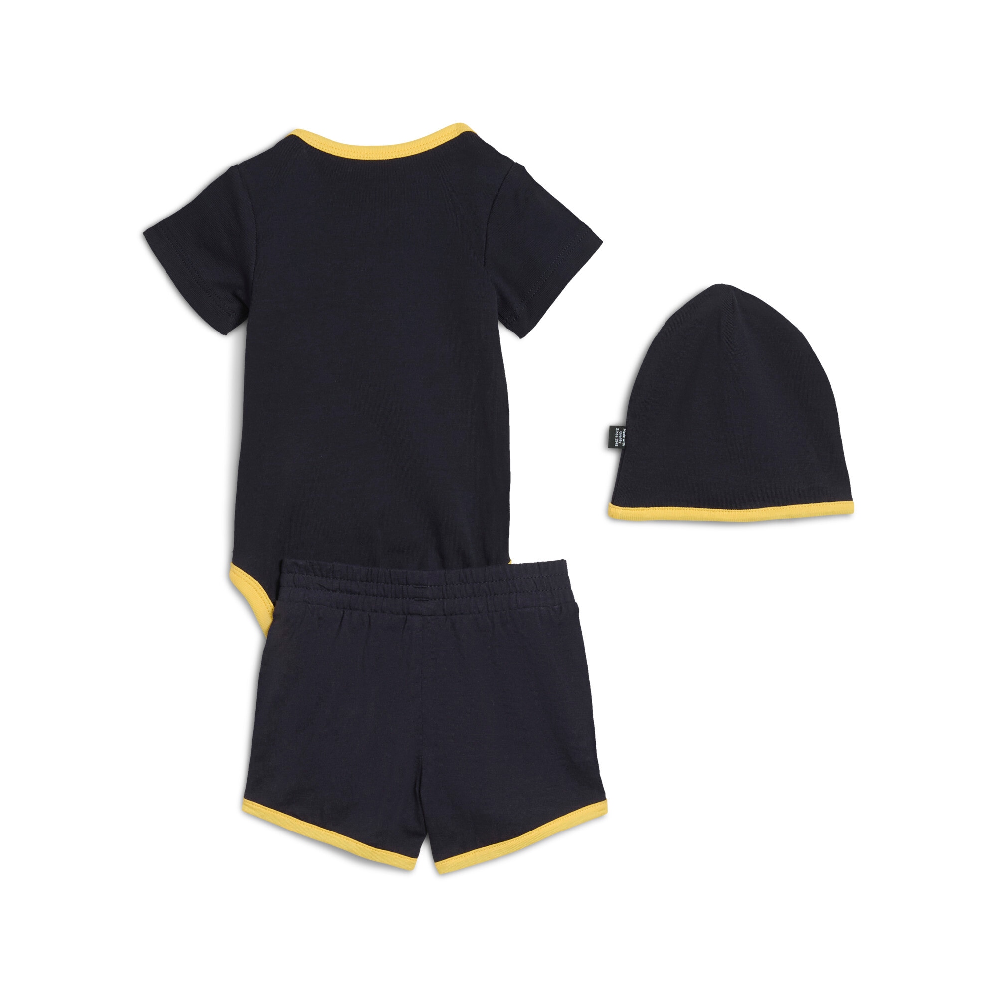 PUMA Trainingsanzug »MINICATS  CLASS BORN 3-PIECE SET INF« 2 Stk. 3-teiliges Set mit Body, Shorts und Accessoire, sportlicher Stil