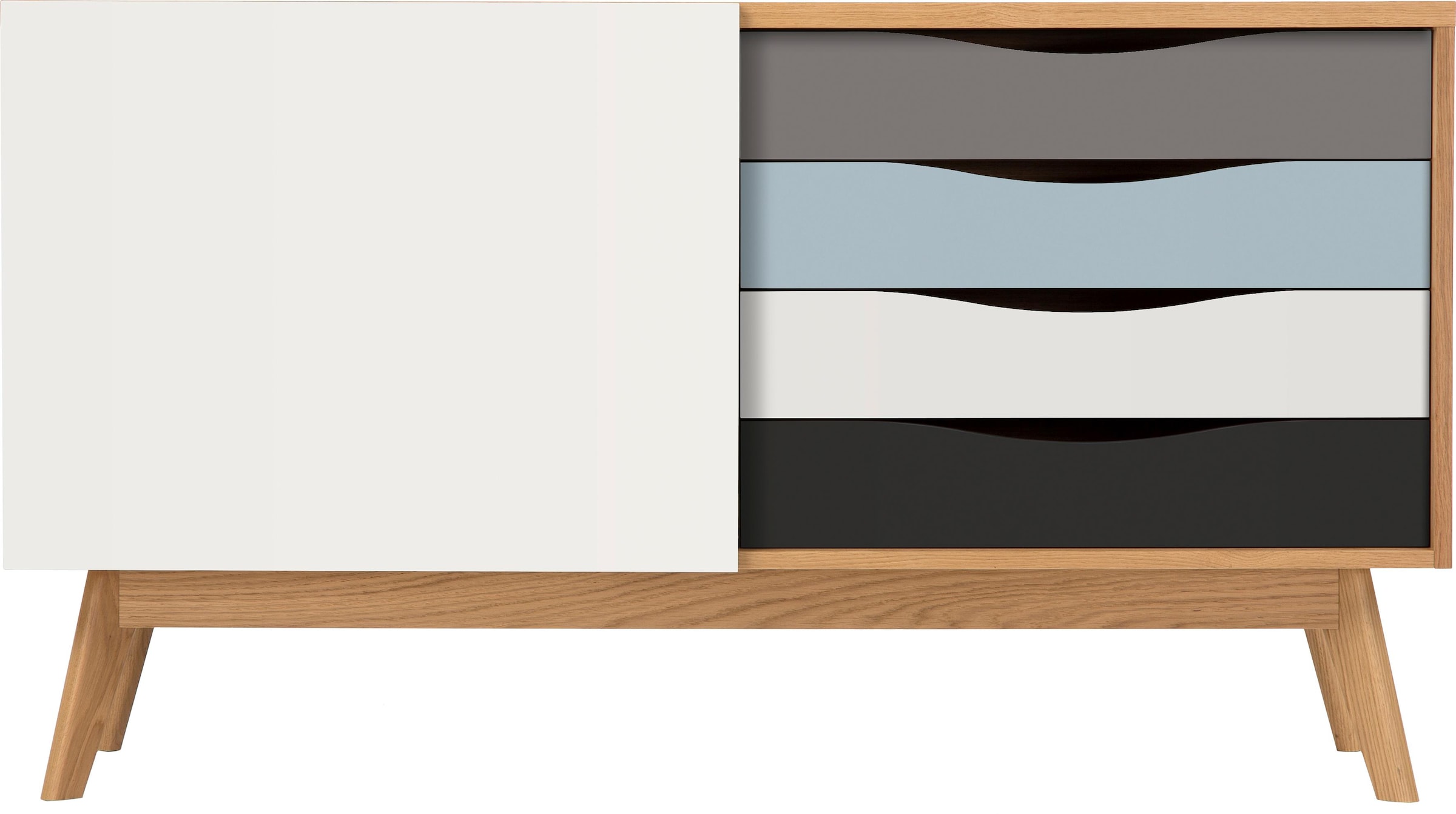 Woodman Sideboard »Hilla«, Kommode im angesagten skandinavischen Look, Breite 130 cm, FSC®