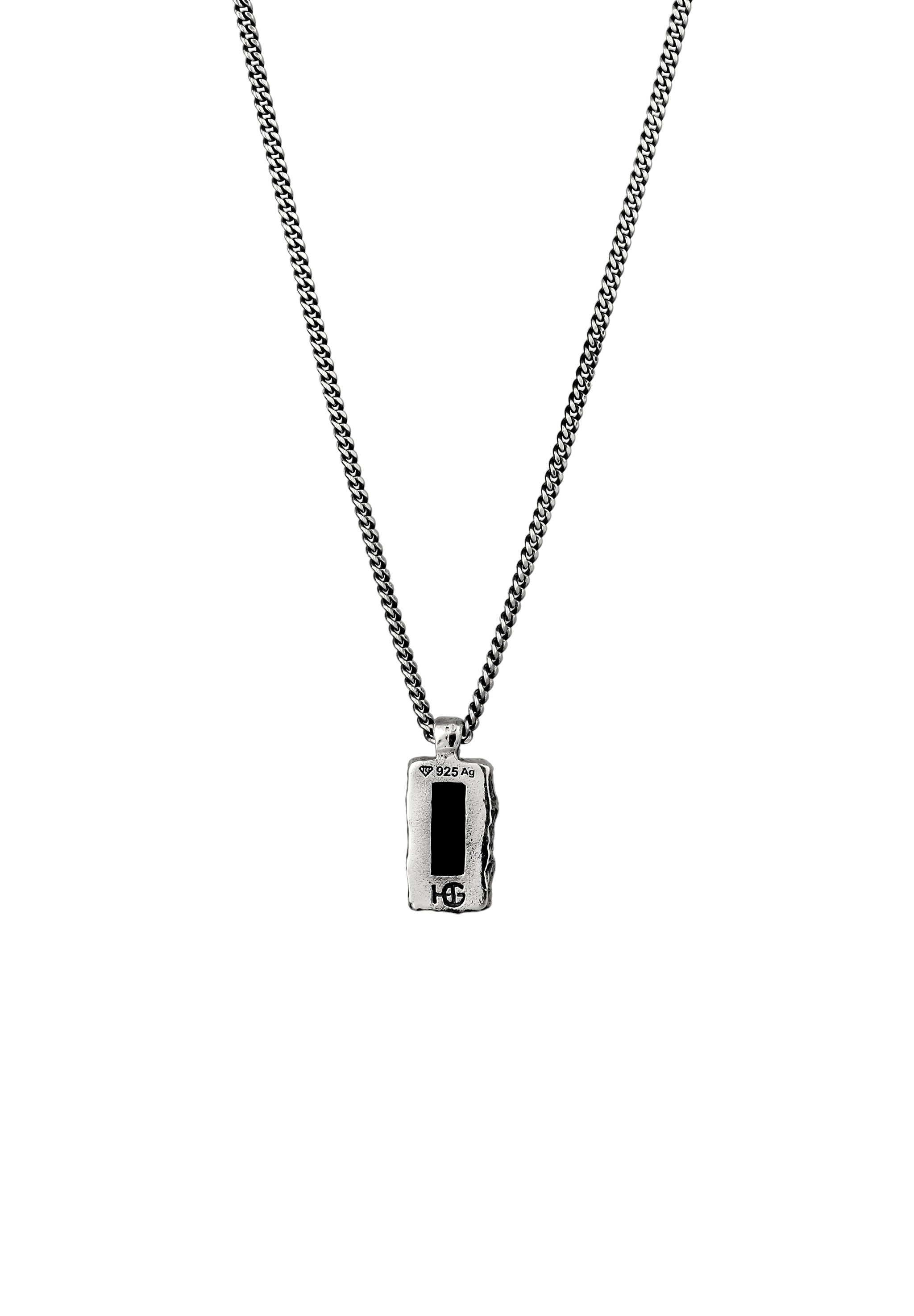 HAZE & GLORY Kette mit Anhänger »Halskette Anhänger Rechteck Onyx Schwarz 925 Sterling Silber - Bold Bar«