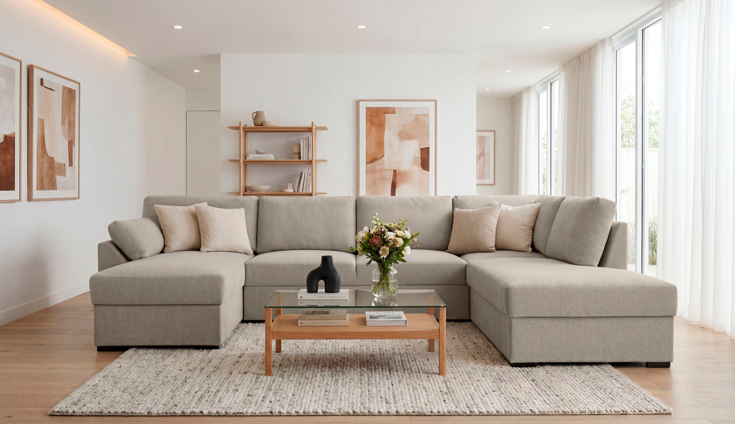OTTO home Wohnlandschaft »Citry« Breite 309 cm, Chenille, Bettfunktion, Bettkasten, U-Form