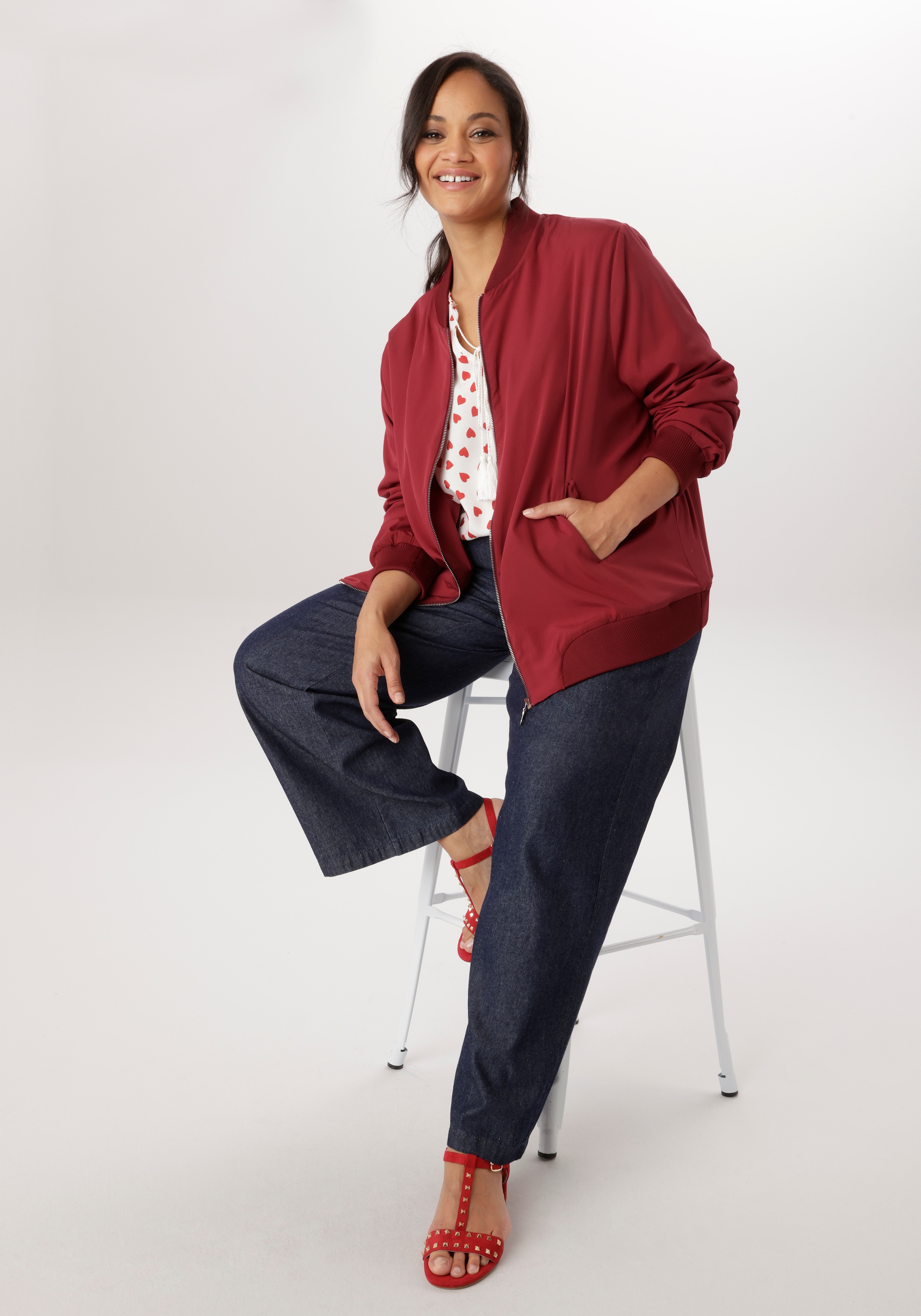Aniston PLUS Blouson In Crepe-Qualität - NEUE KOLLEKTION