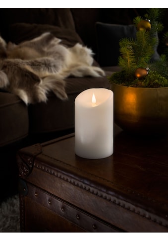 KONSTSMIDE LED-Kerze, LED Echtwachskerze, weiß, mit 3D Flamme, Ø 10 cm, Höhe: 16 cm kaufen