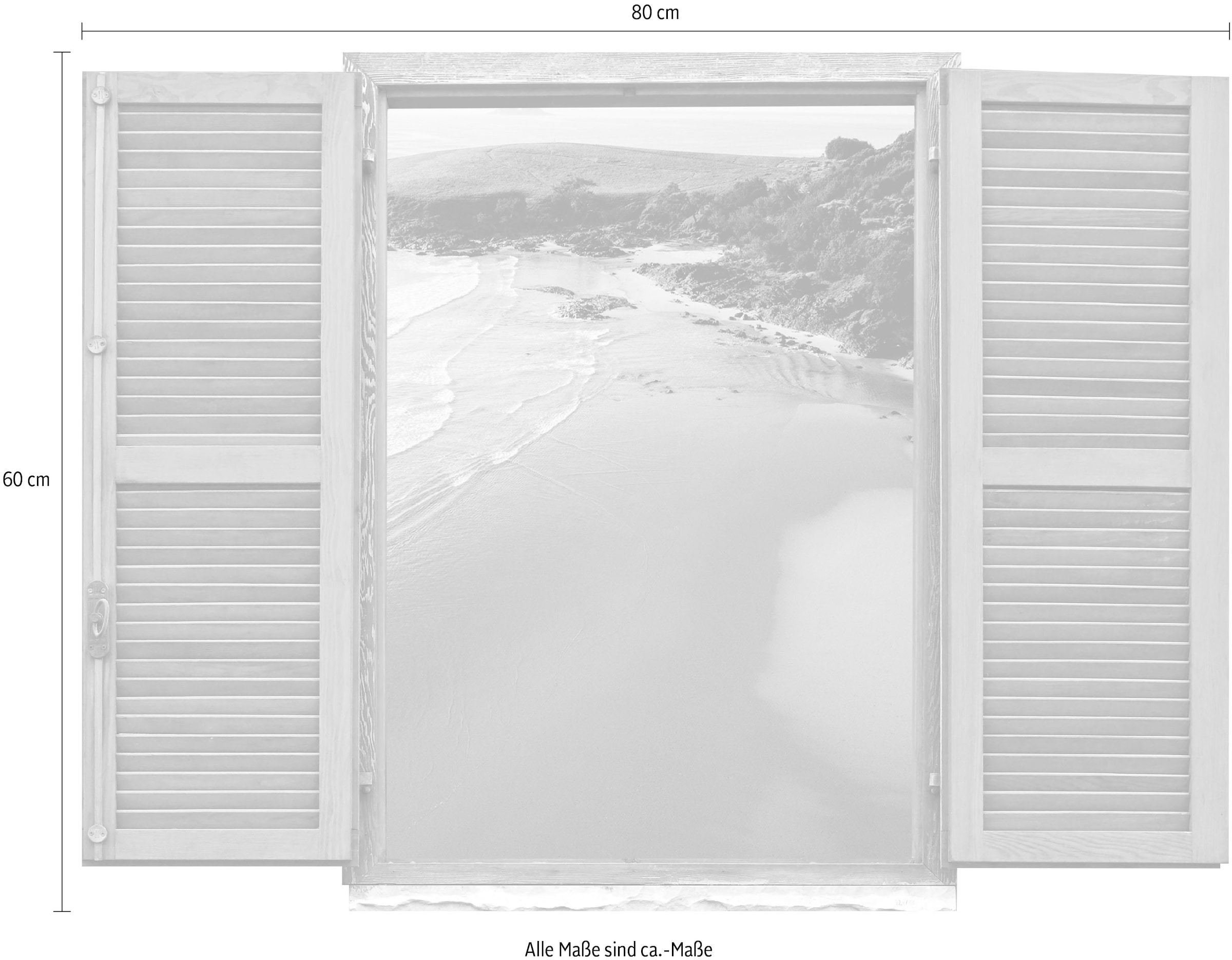 queence Wandtattoo »Strand«, (1 St.), Wandsticker, Wandbild, selbstklebend, 3D, Fenster
