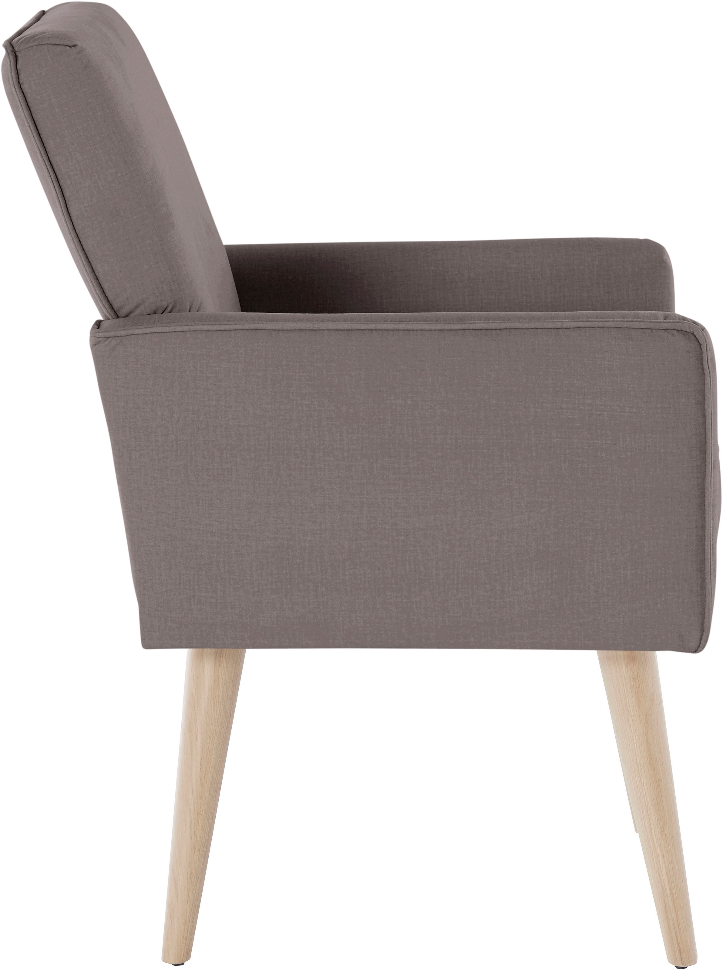 exxpo - sofa fashion Sessel »Lungo, Loungesessel mit moderner Kedernaht, bequem und elegant«, Breite 64 cm, hoher Holzfuß