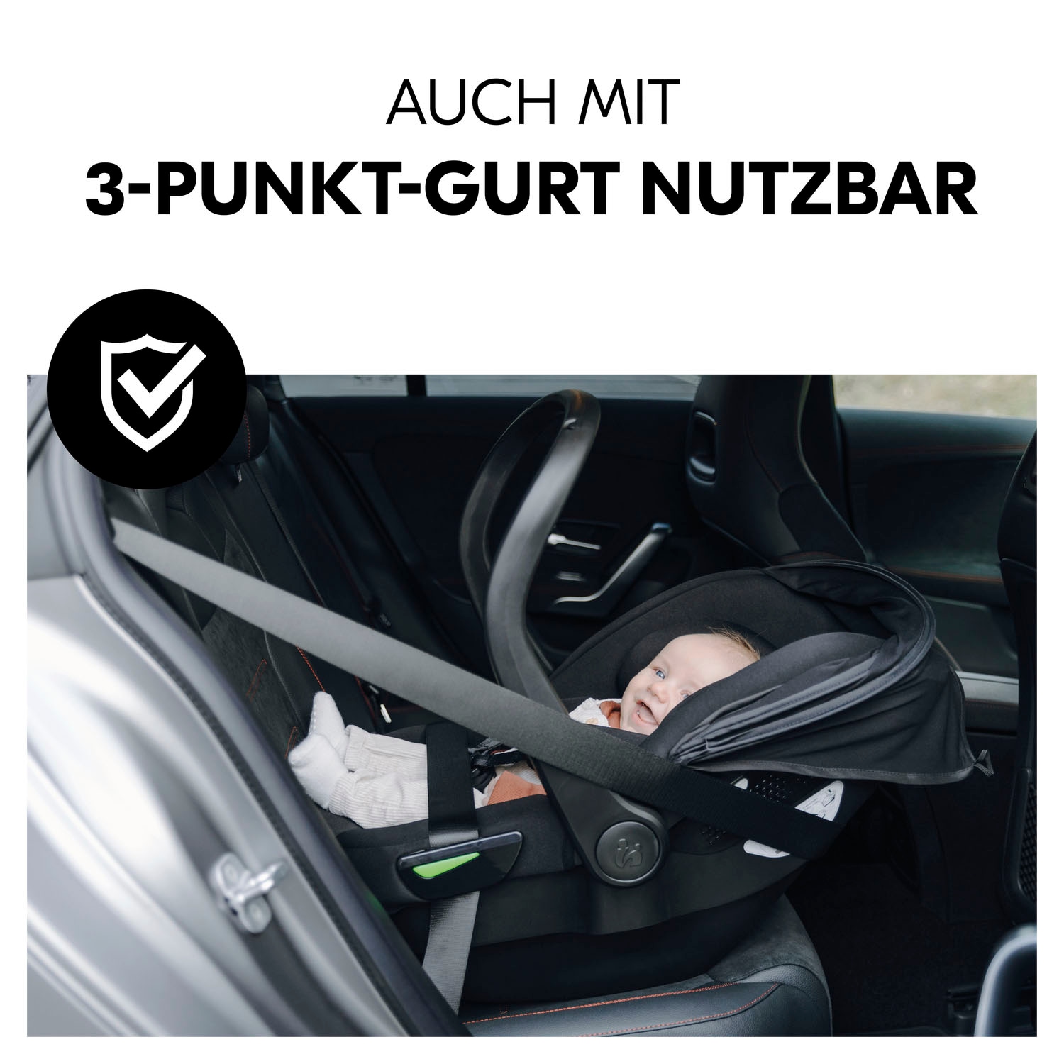 Hauck Babyschale »Drive N Care«, Klasse 0+ (bis 13 kg), (Set, 2 tlg.), inklusive Base und Neugeborenen-Einlage