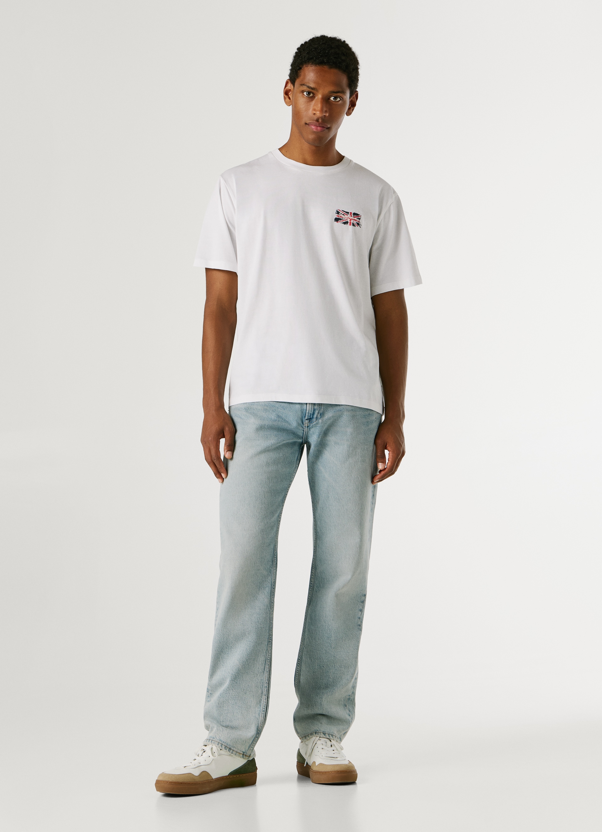 Pepe Jeans Langarmshirt »Small Flag« aus reiner Baumwolle, Rundhals