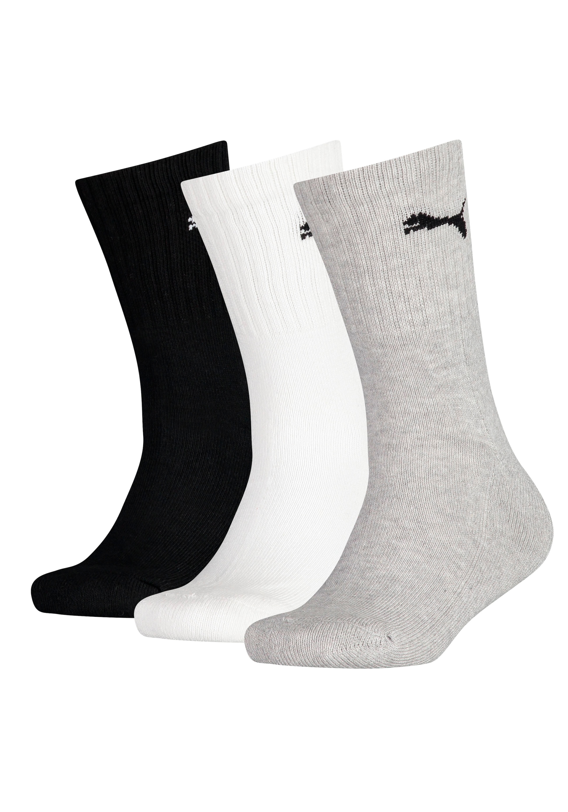 PUMA Socken »PUMA KIDS CREW SOCK 3P«, (3 Paar, 3 Paar), Junior mit klassischer Rippe