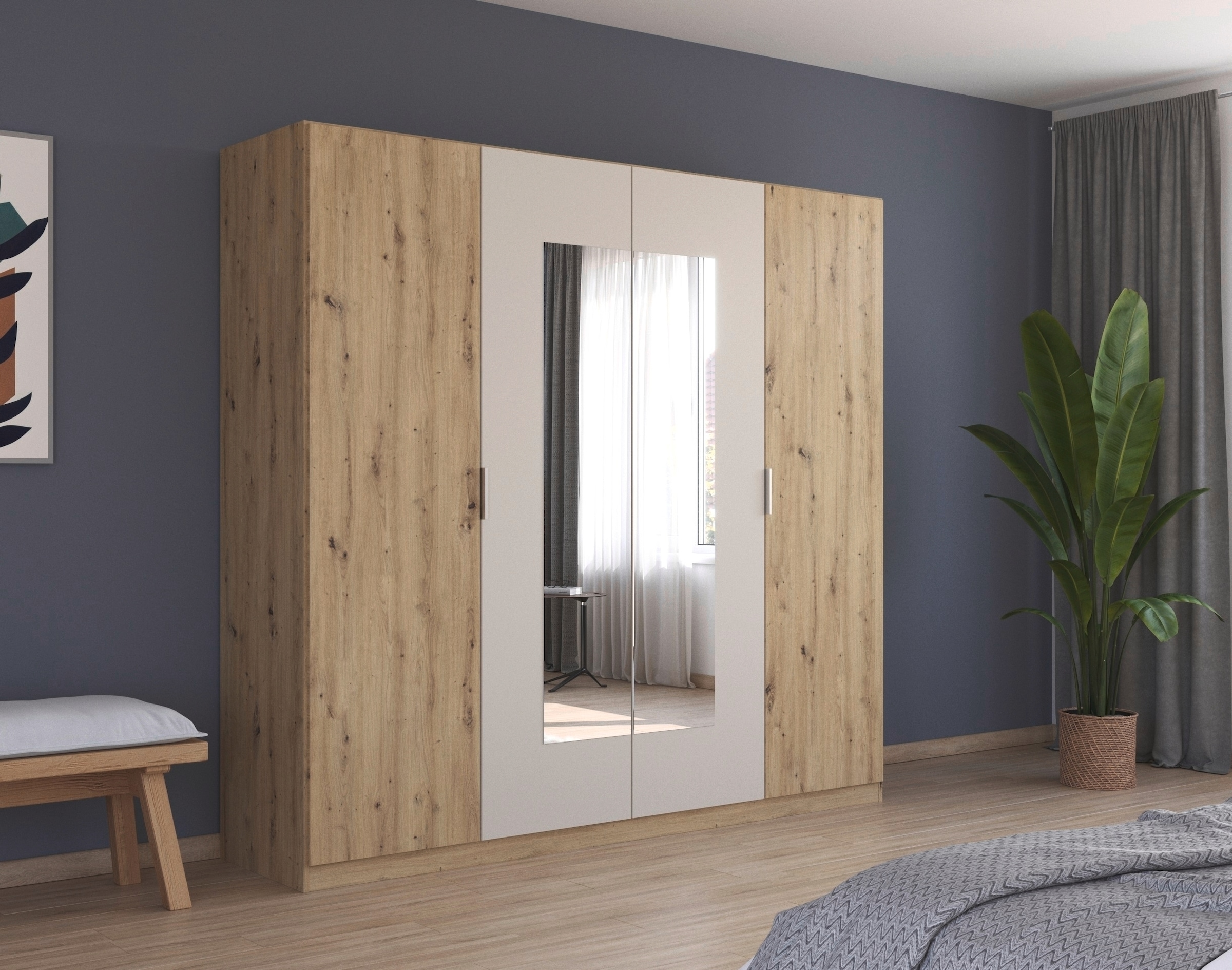 rauch Drehtürenschrank »Monza« in trendigen Farbkombinationen, mit viel Stauraum