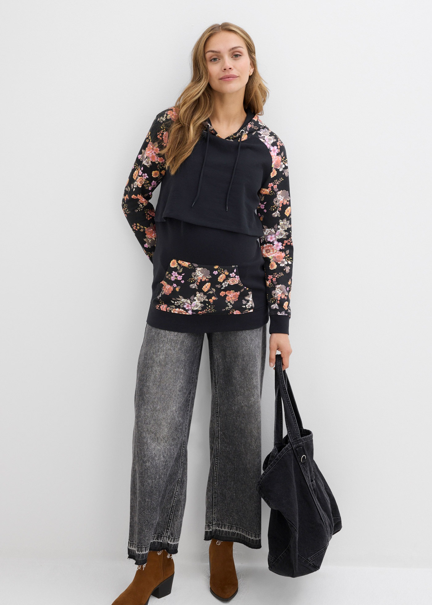 bonprix Umstandssweatshirt , Oversize Passform, für Schwangerschaft und Stillzeit
