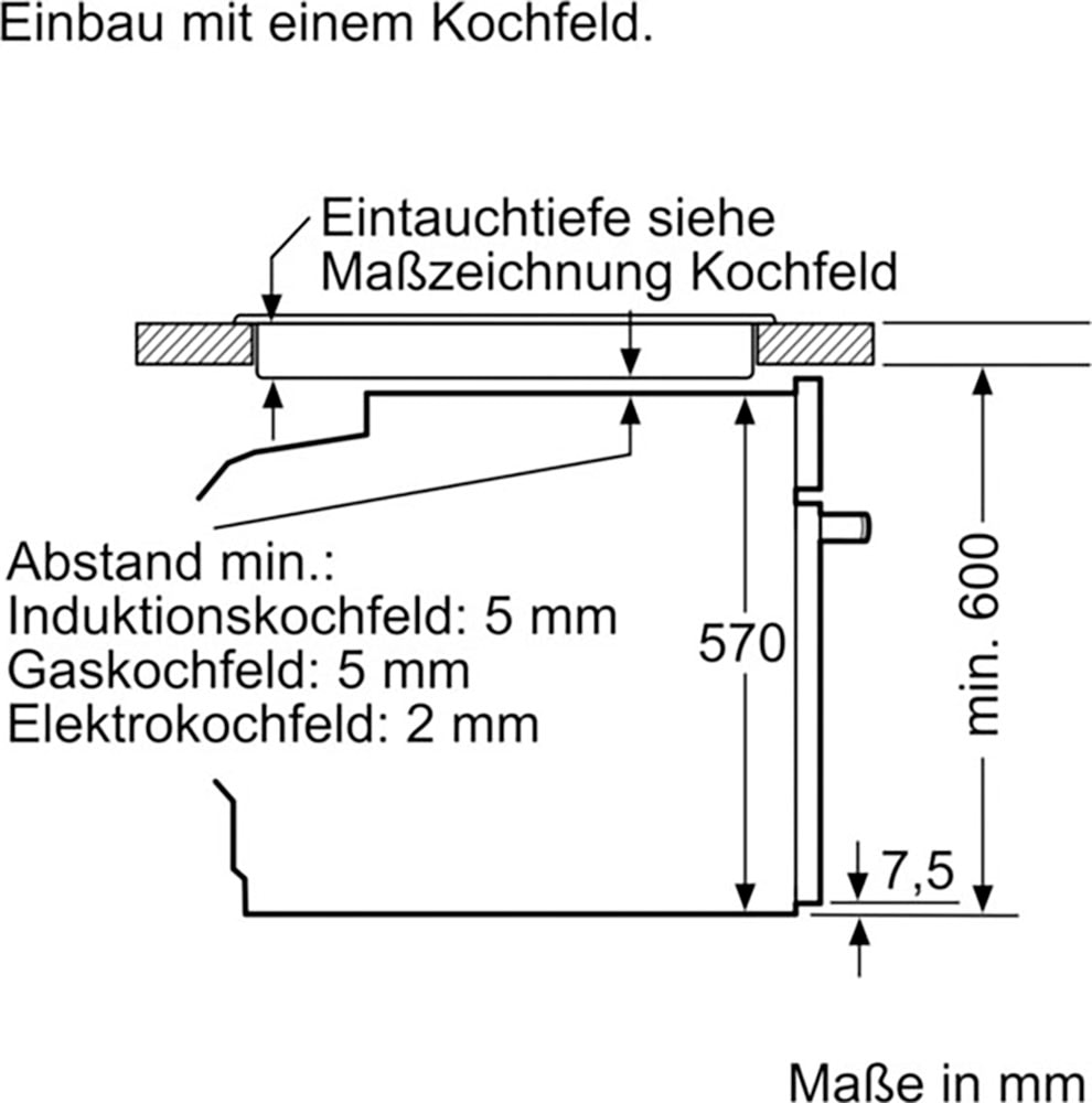 SIEMENS Pyrolyse Backofen »HR578G5S6«, iQ500, HR578G5S6, mit 1-fach-Teleskopauszug, Pyrolyse-Selbstreinigung