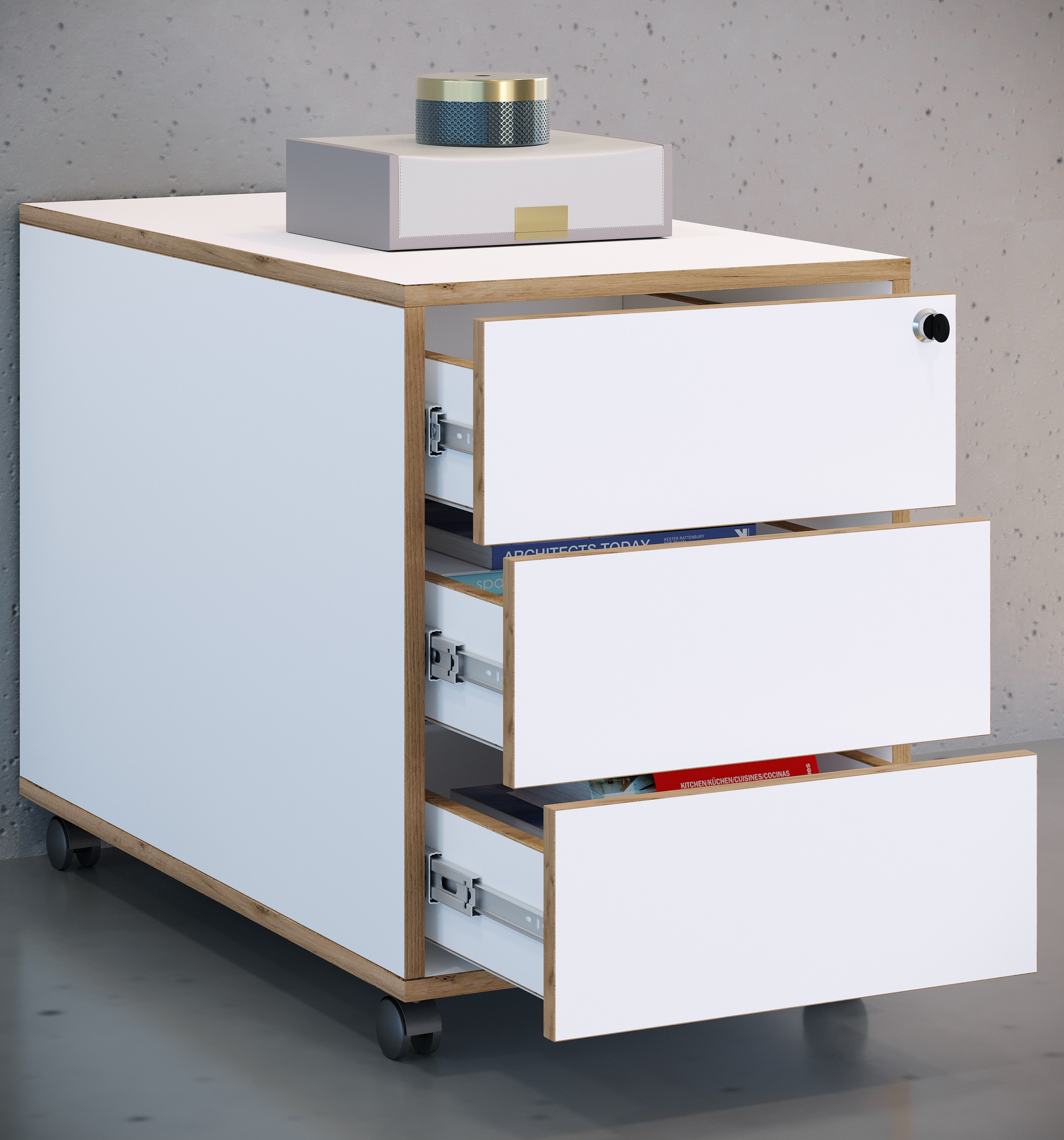 VCM Container »Holz Rollcontainer Bürocontainer Salia 3 Schublade«