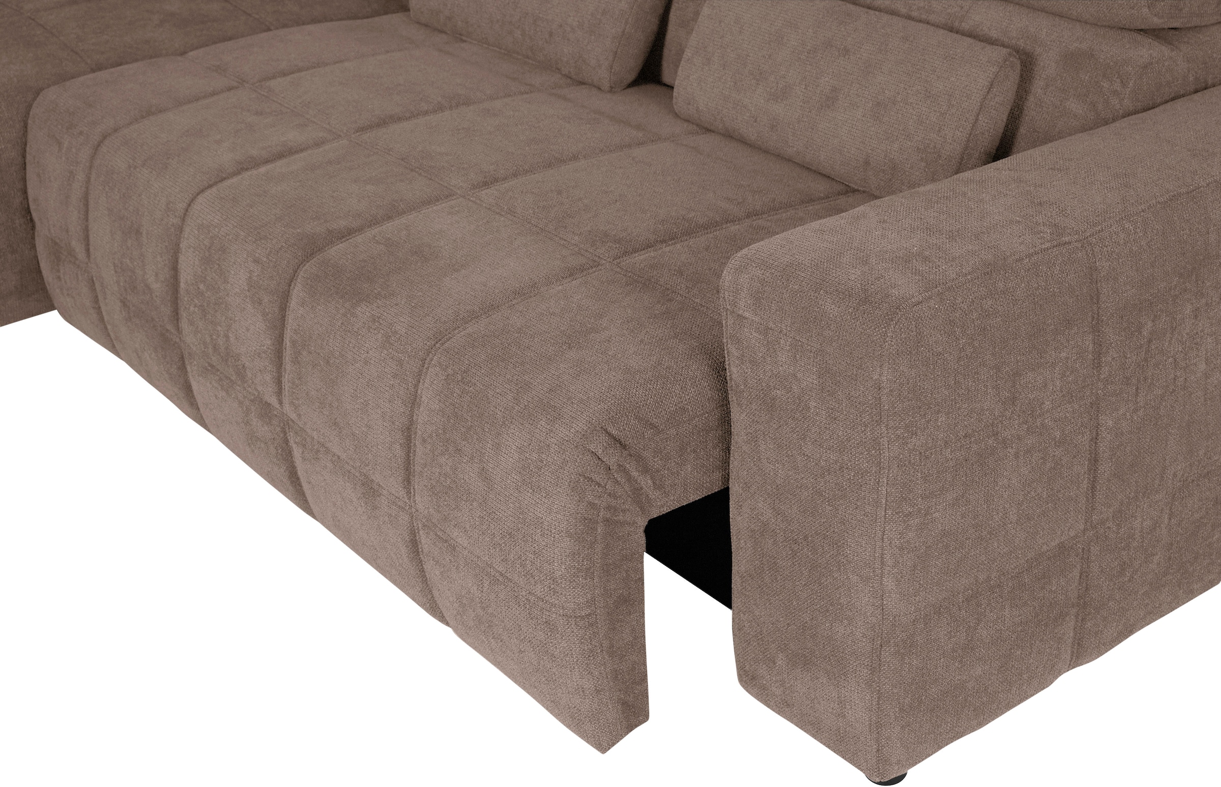 DOMO collection Ecksofa »Brandon L-Form, auch in Leder«, inklusive Kopfteilverstellung, wahlweise mit Sitztiefenverstellung