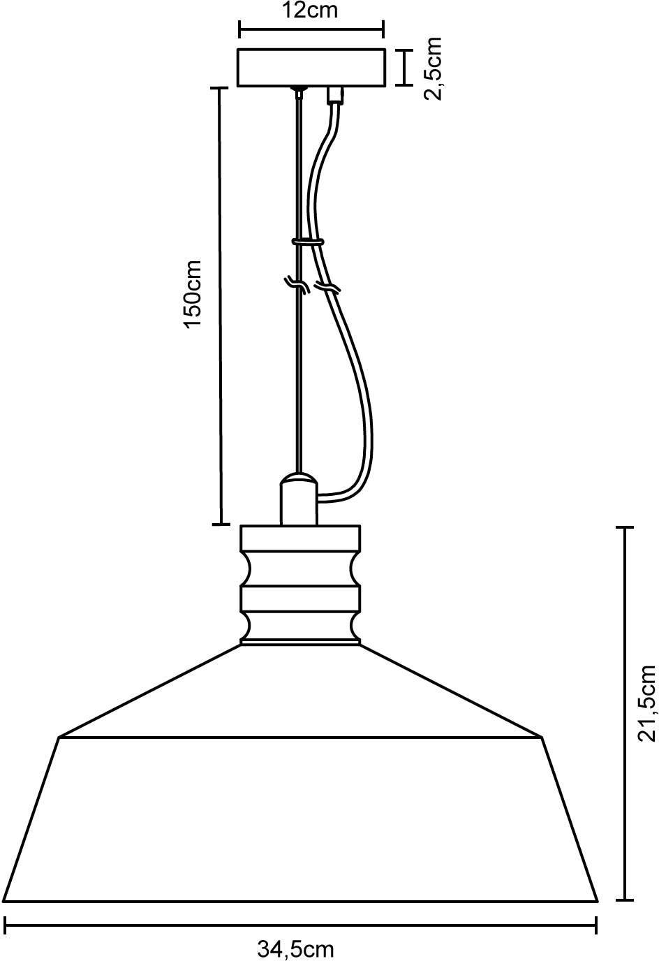 Paco Home Pendelleuchte »KUTTER«, 1 flammig, Leuchtmittel E27 | ohne Leuchtmittel, LED, E27, Lampe Für Wohnzimmer Esszimmer Küche, Höhenverstellbar