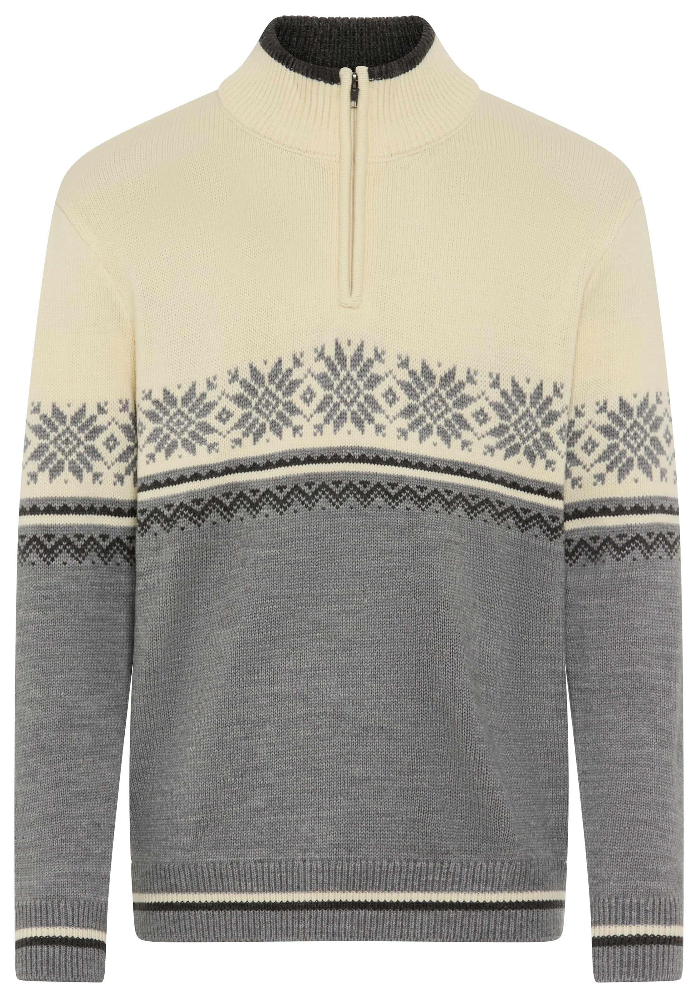 Man's World Troyer »Highlight Norweger Muster« aus Strickmaterial, Regular Fit, mit Langarm, lässiger Casual-Look