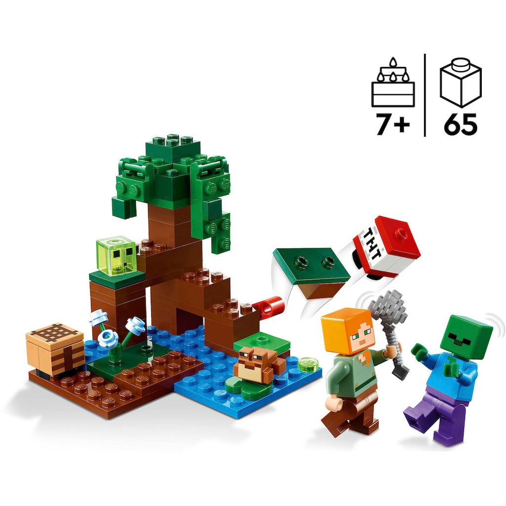 LEGO® Konstruktionsspielsteine »Das Sumpfabenteuer (21240), LEGO® Minecraft«, (65 St.)
