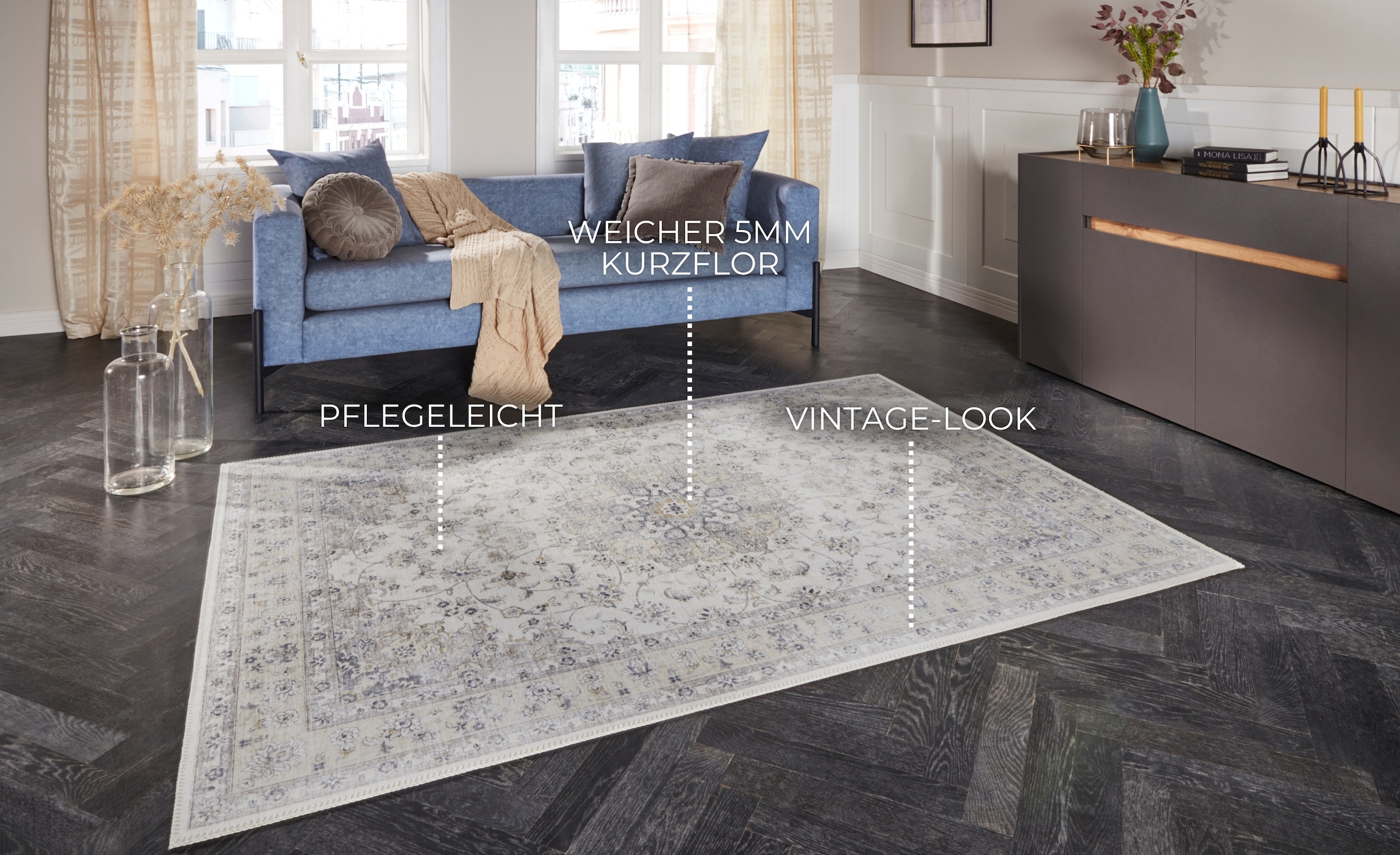 ELLE DECORATION Teppich »Nain« rechteckig 7 mm Höhe Orientalisch, Läufer, Kurzflor, Wohnzimmer, Schlafzimmer, Vintage-Look