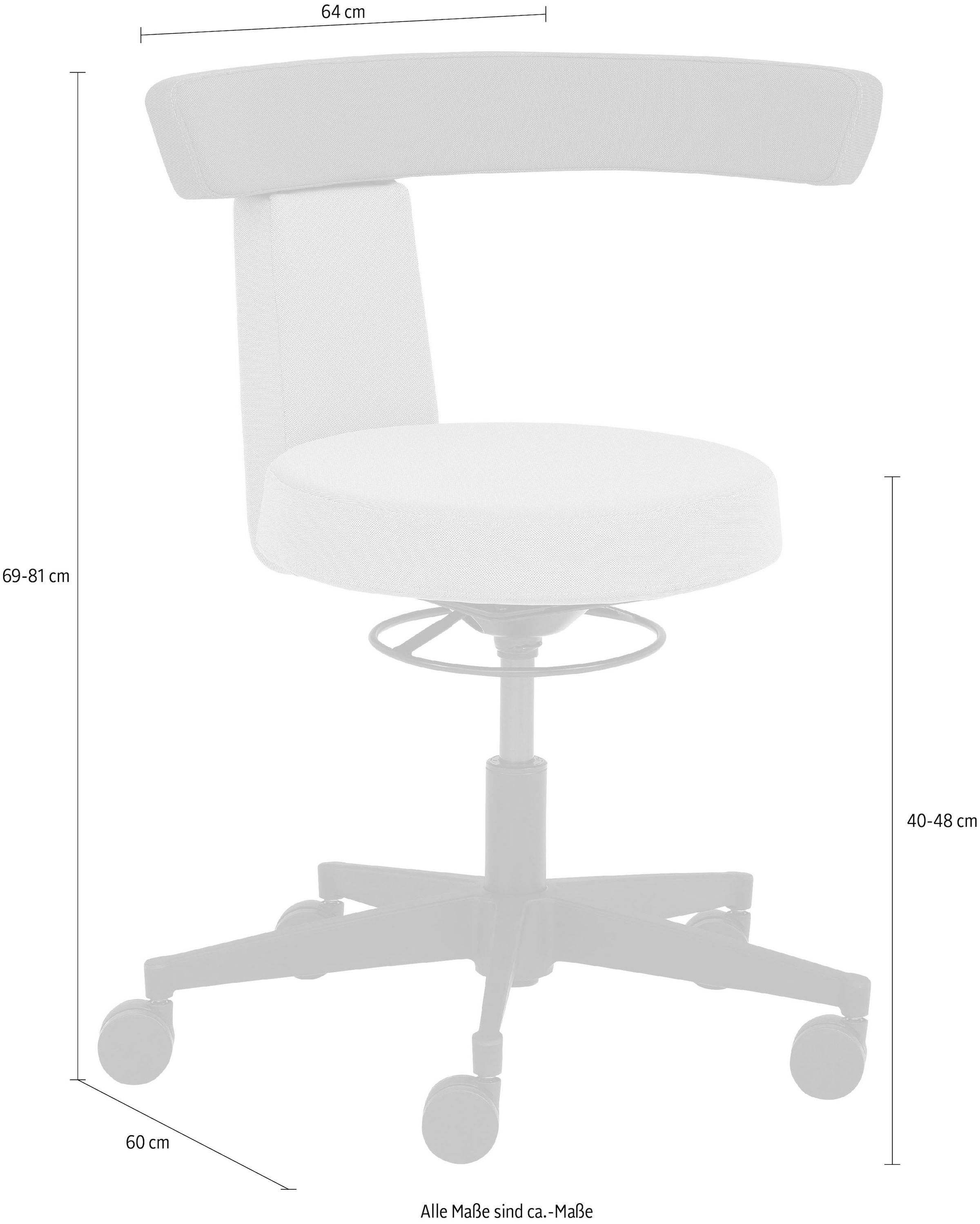 Mayer Sitzmöbel Drehhocker »Funktionsdrehhocker 1263«, (1 St.)