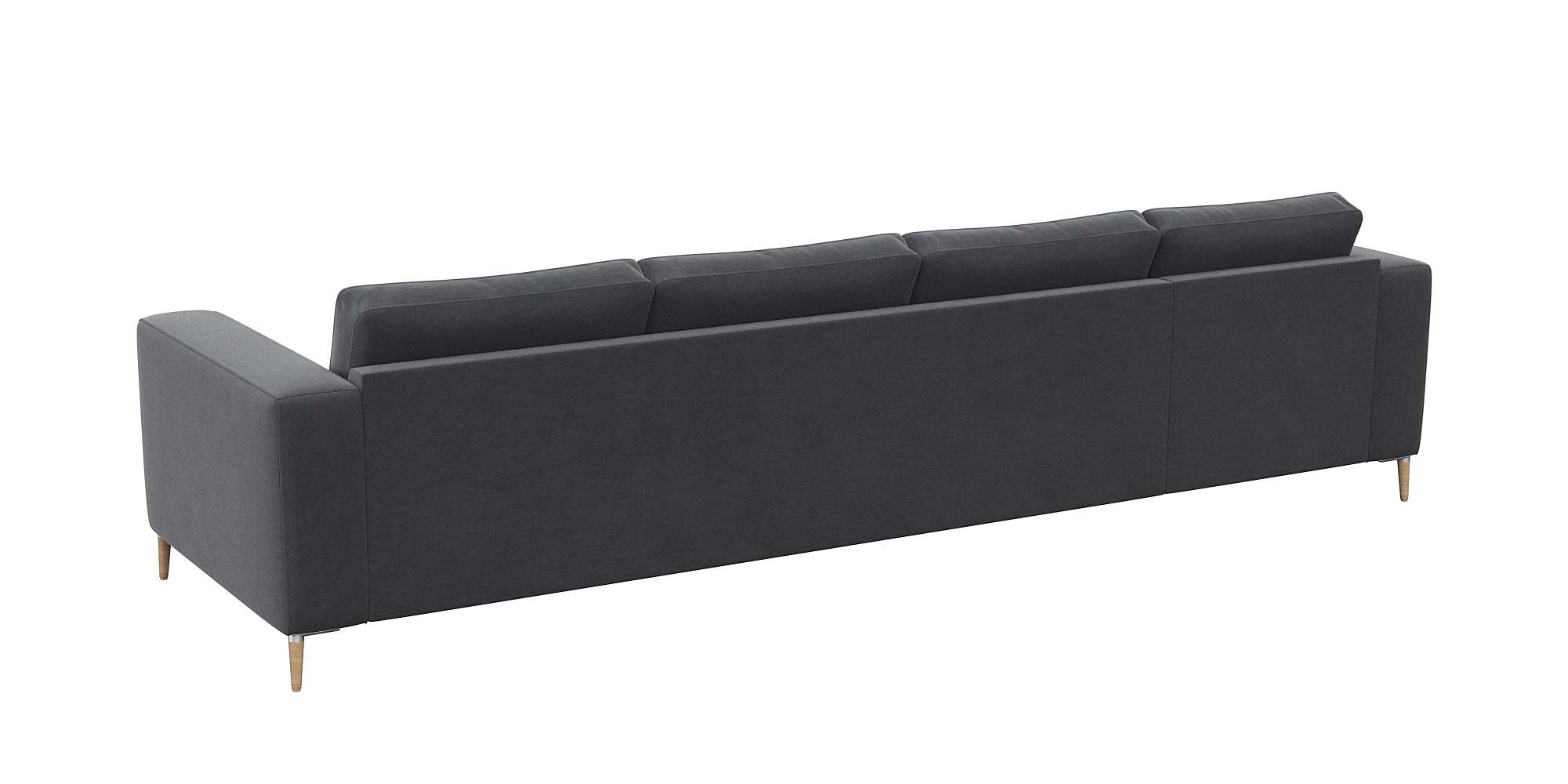 FLEXLUX Ecksofa »Fiore, super bequem durch hochwertigen Sitzaufbau mit Kaltschaum«, breite Armlehnen, Füße Alu+ Eiche, L-Form