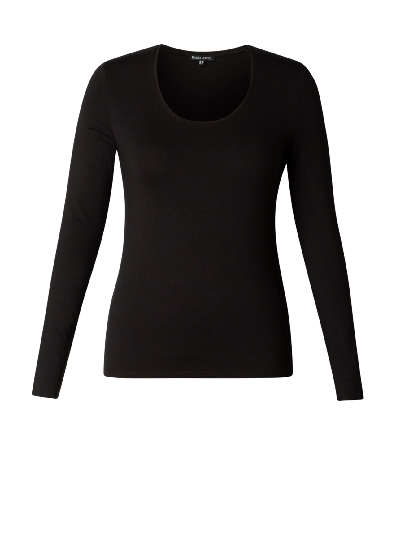 Base Level Curvy Langarmshirt mit Rundhalsausschnitt