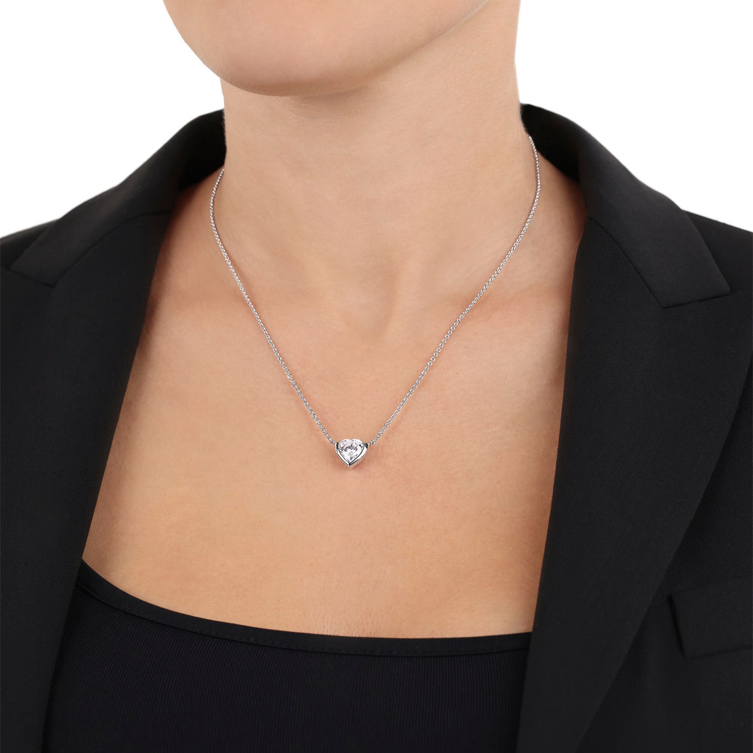 JOOP! Kette mit Anhänger »Herz, 2039689«, mit Zirkonia (synth.)