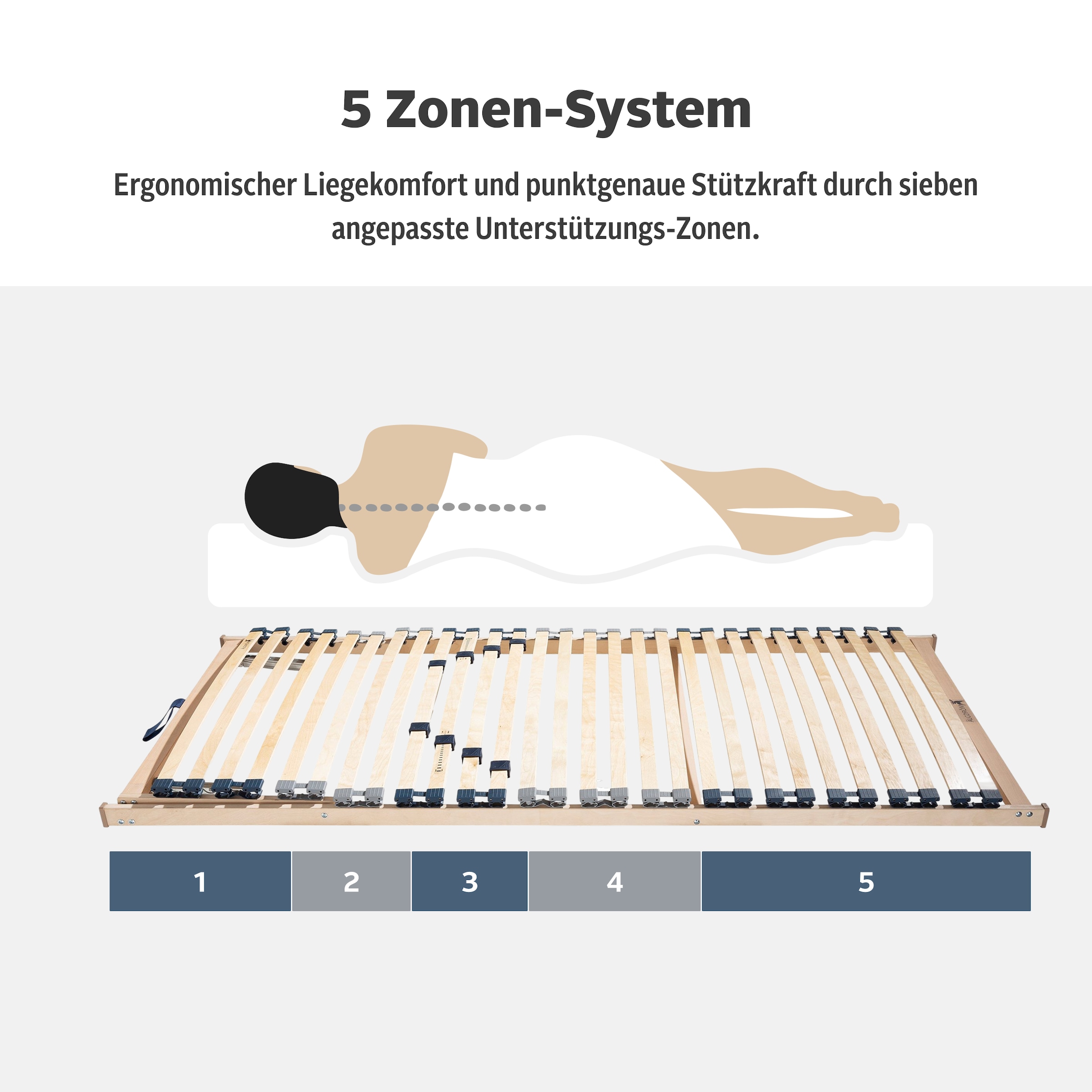 OTTO home Lattenrost »Randsfjord, 90x200, 140x200 cm und weiteren Größen« Lattenrost für alle Matratzen, langlebig, ergonomisch, 7-Zonen