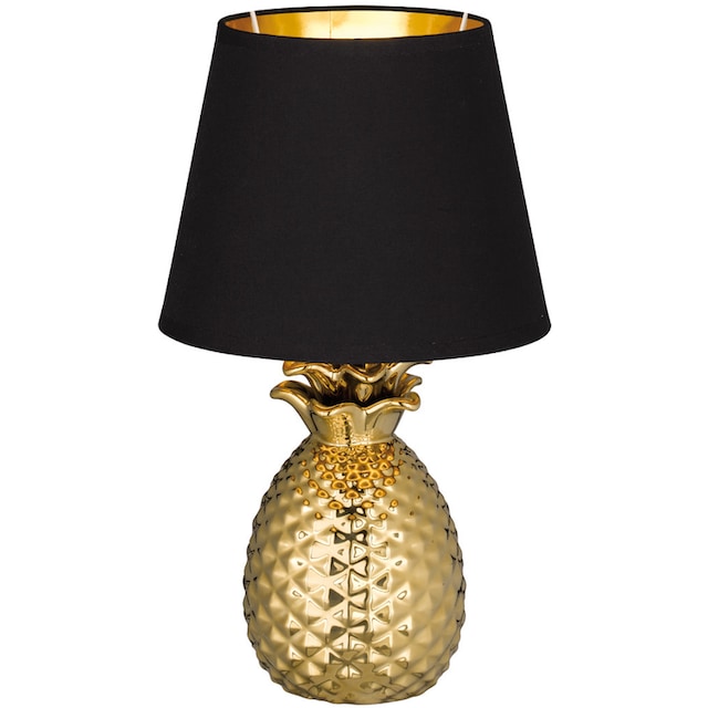 TRIO Leuchten Schreibtischlampe »Pineapple«, 1 flammig-flammig, Ananas Form  gold, Stoffschirm schwarz/gold, Leuchtmittel wechselbar online kaufen | mit  3 Jahren XXL Garantie