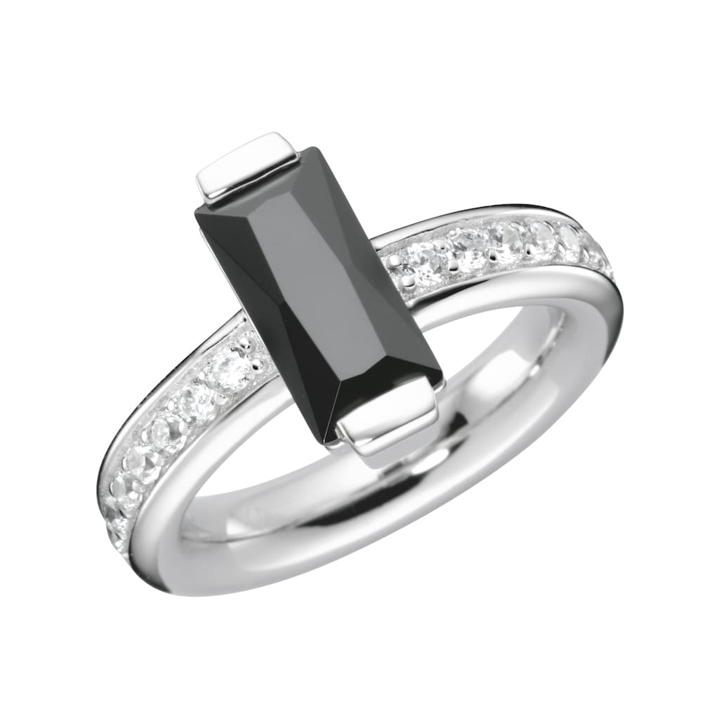 GIORGIO MARTELLO MILANO Silberring »Ring mit Zirkonia weiß und schwarz, Silber 925«