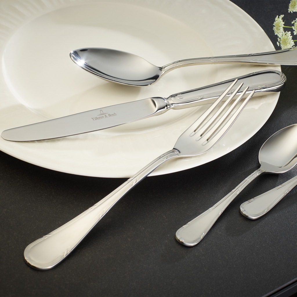Villeroy & Boch Tafelgabel »Tafelgabel Kreuzband Septfontaines 203 mm 6er Set silber« Spülmaschinenfest