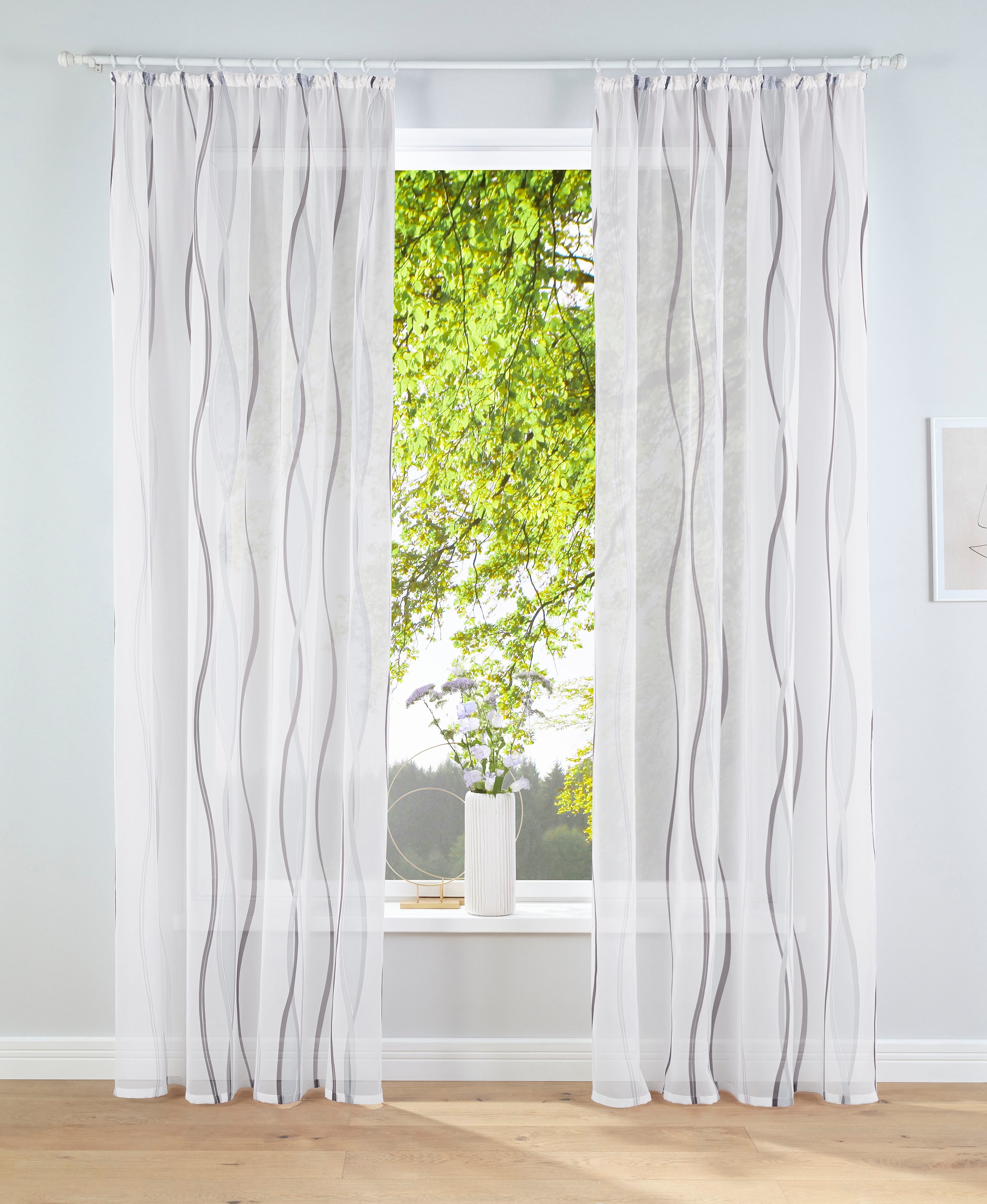 OTTO home Gardine "Dimona" Kräuselband 2 Stk. tlg. 2er-Set, Bestseller, Polyester, Wellen