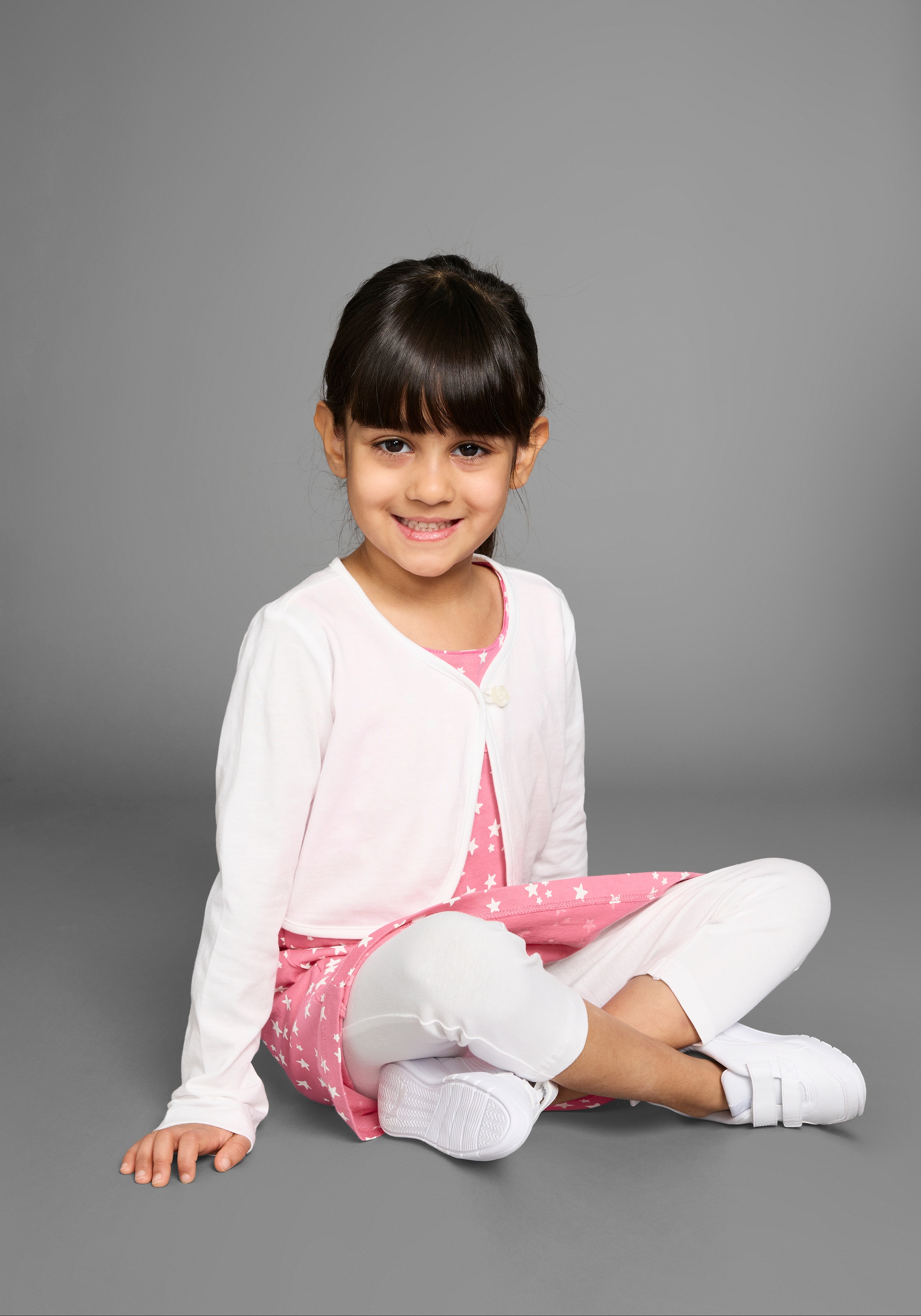 KIDSWORLD Bolero, Kleid & Leggings »3tlg. Set, Komplett Outfit mit Sternenmuster«, mit niedlicher Bolero-Jacke