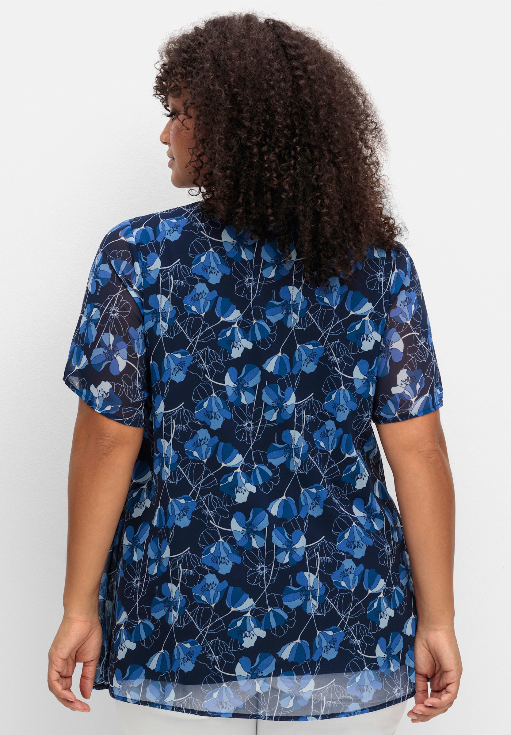 Sheego Longbluse »Tunika Tunika aus Chiffon, im Lagenlook«