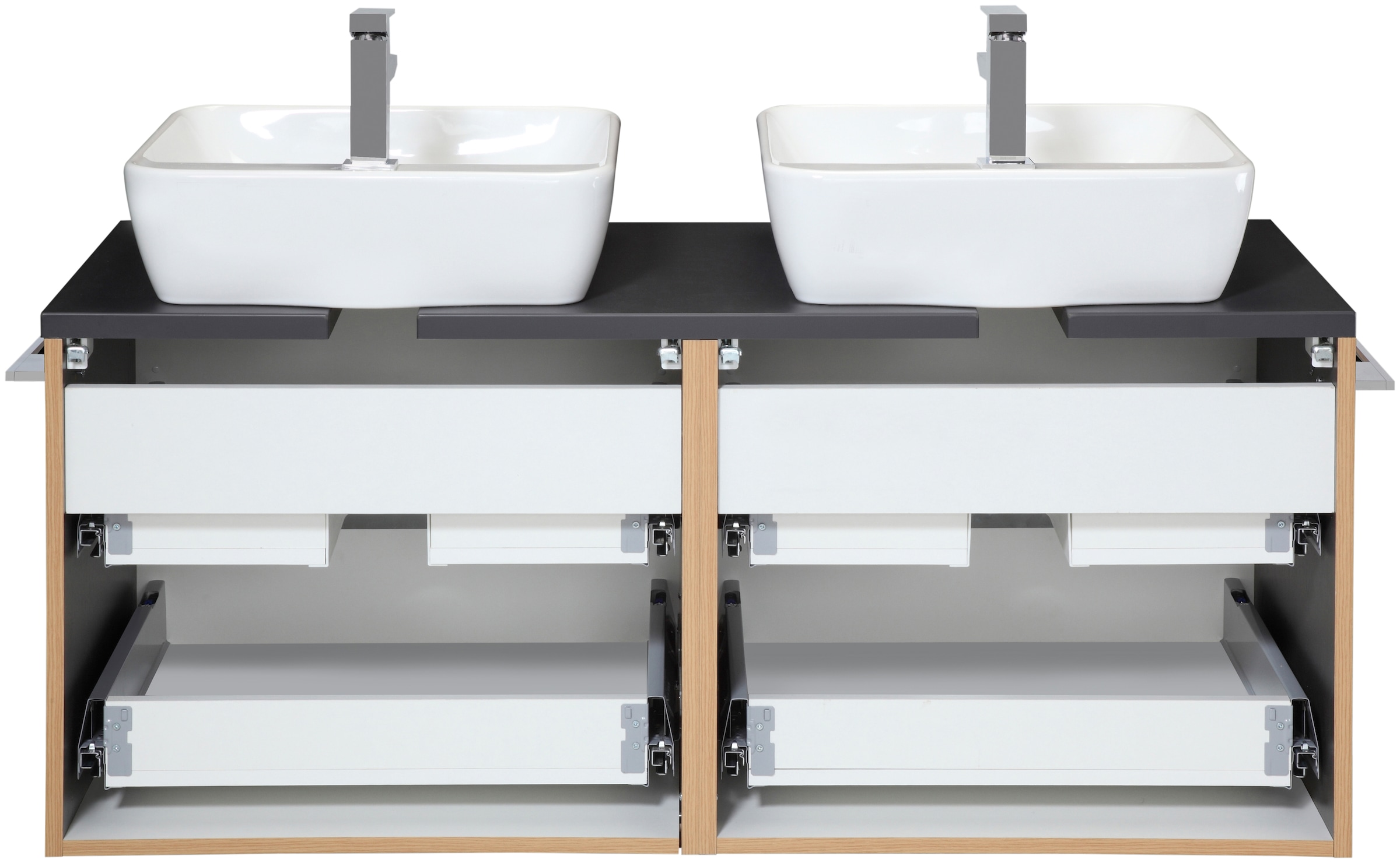 welltime Doppelwaschtisch »Malibu«, mit Soft-Close, Breite 120 cm