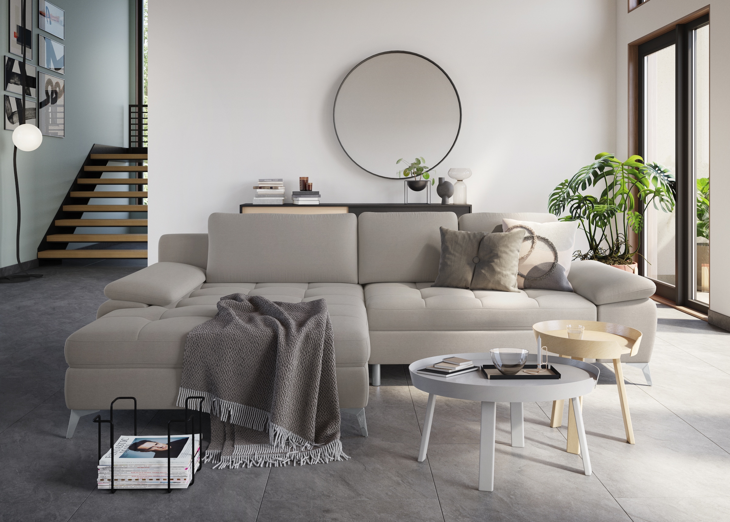 sit&more Ecksofa »Latigo L-Form«, mit Mega-Recamiere, wahlweise mit Bettfunktion und Bettkasten