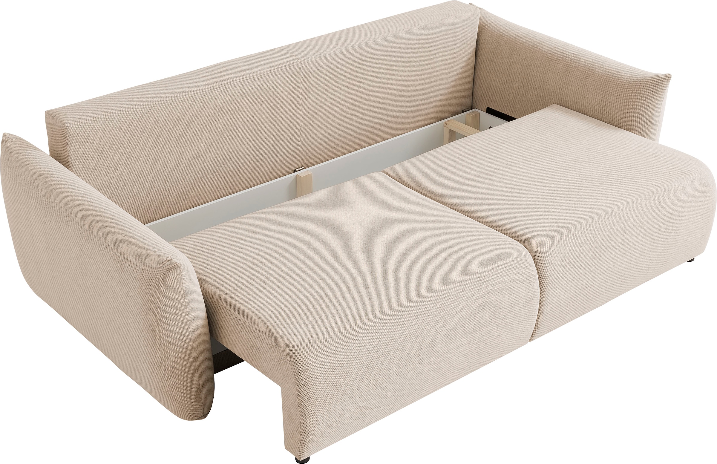 INOSIGN 3-Sitzer »MAVAS Schlafsofa mit Bettkasten« ca.240/108cm (Liegefläche 212/145 cm), Cord, Chenille, Struktur