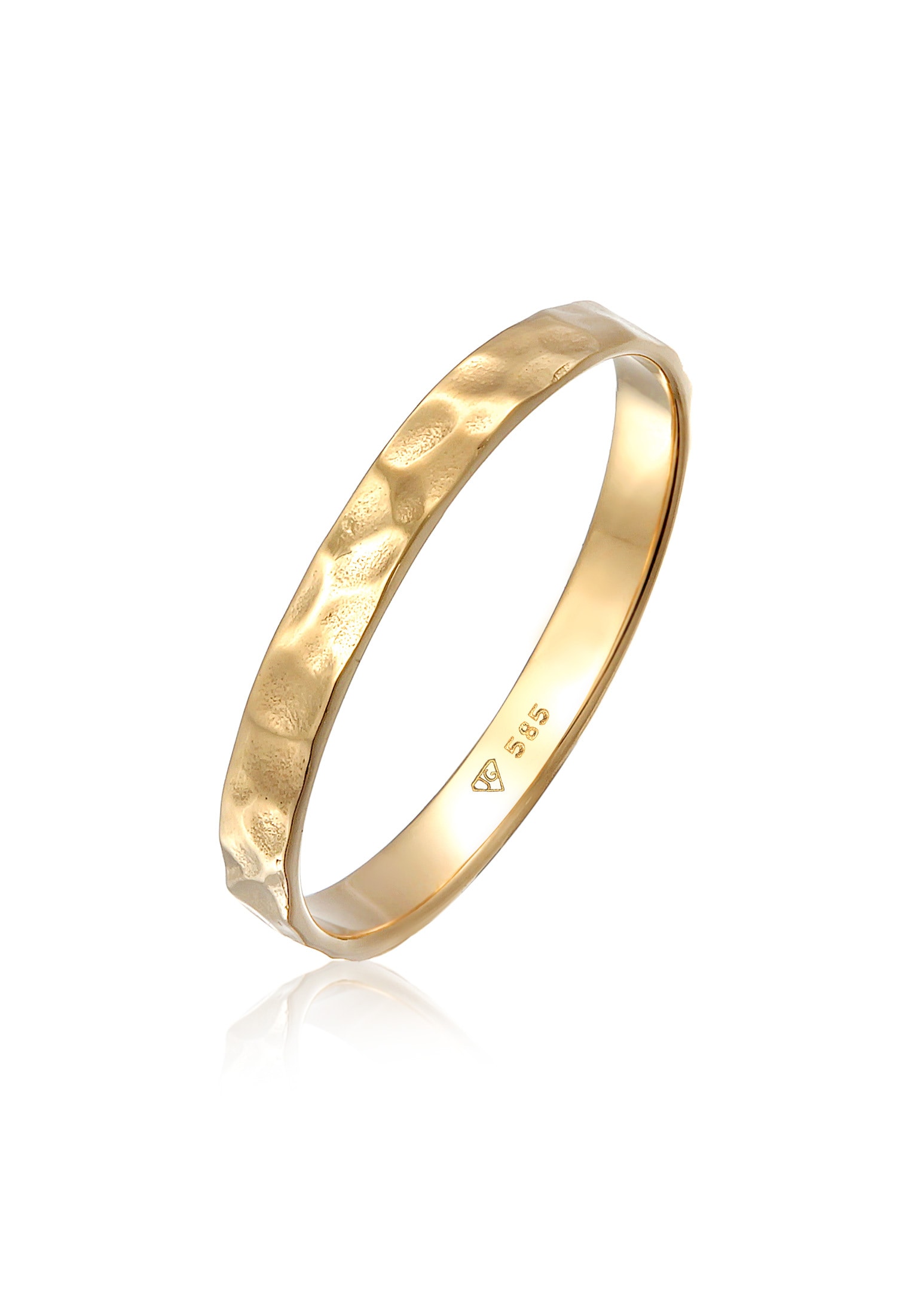 Elli Premium Fingerring »Ring Bandring Freundschaftsring Ehering 585er Gelbgold«