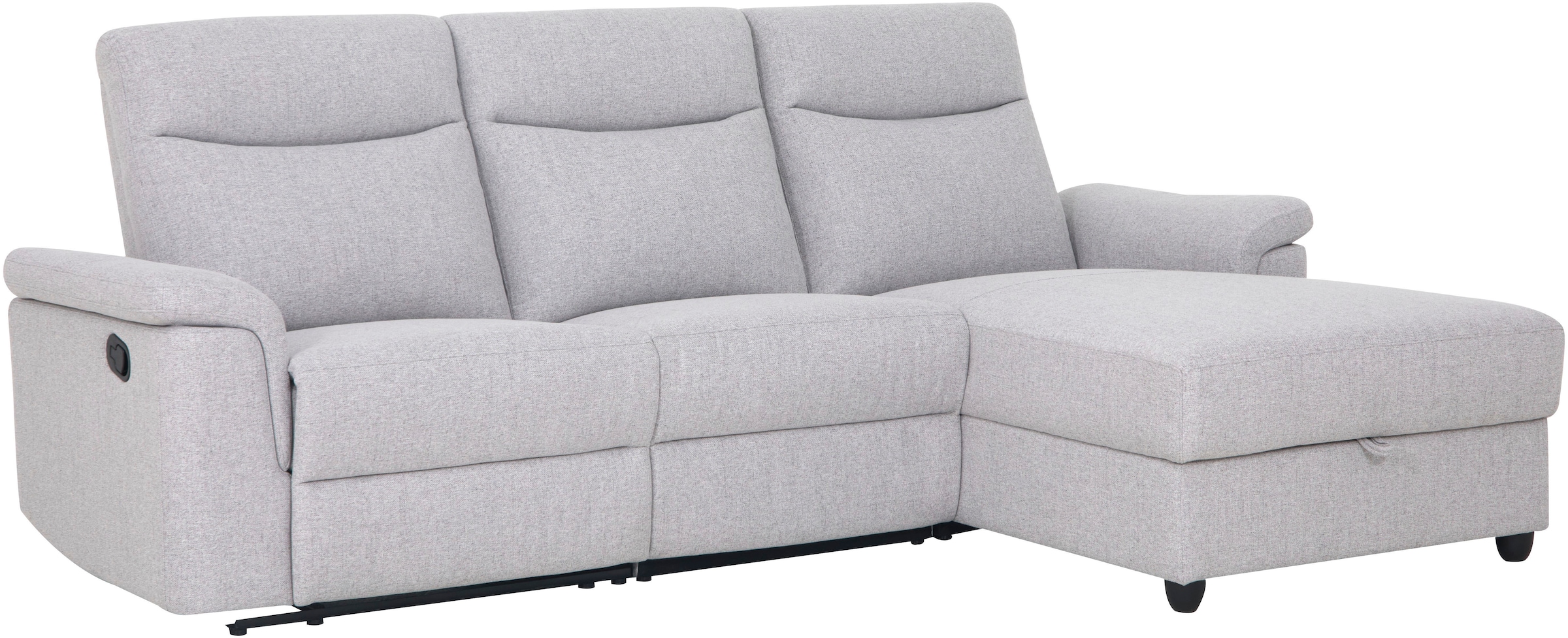 Home affaire Ecksofa »BRIONNE, L-Form, 255cm, manuelle u. elektrische Funktion (USB A/C),«, Liegefunktion, Stauraum, Federkernpolsterung, Webstoff